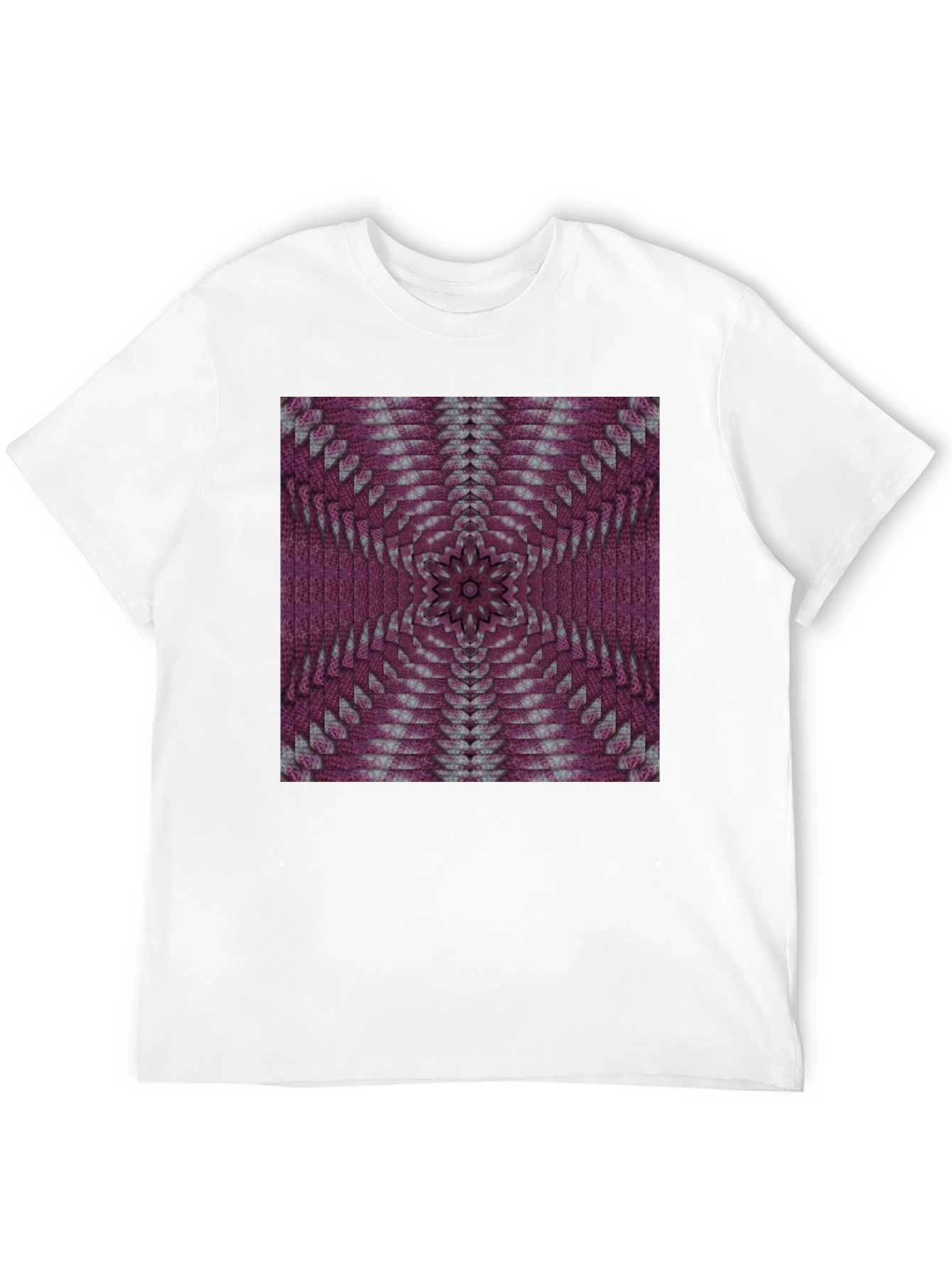 Geometric Kaleidoscope Pattern Black T-Shirt