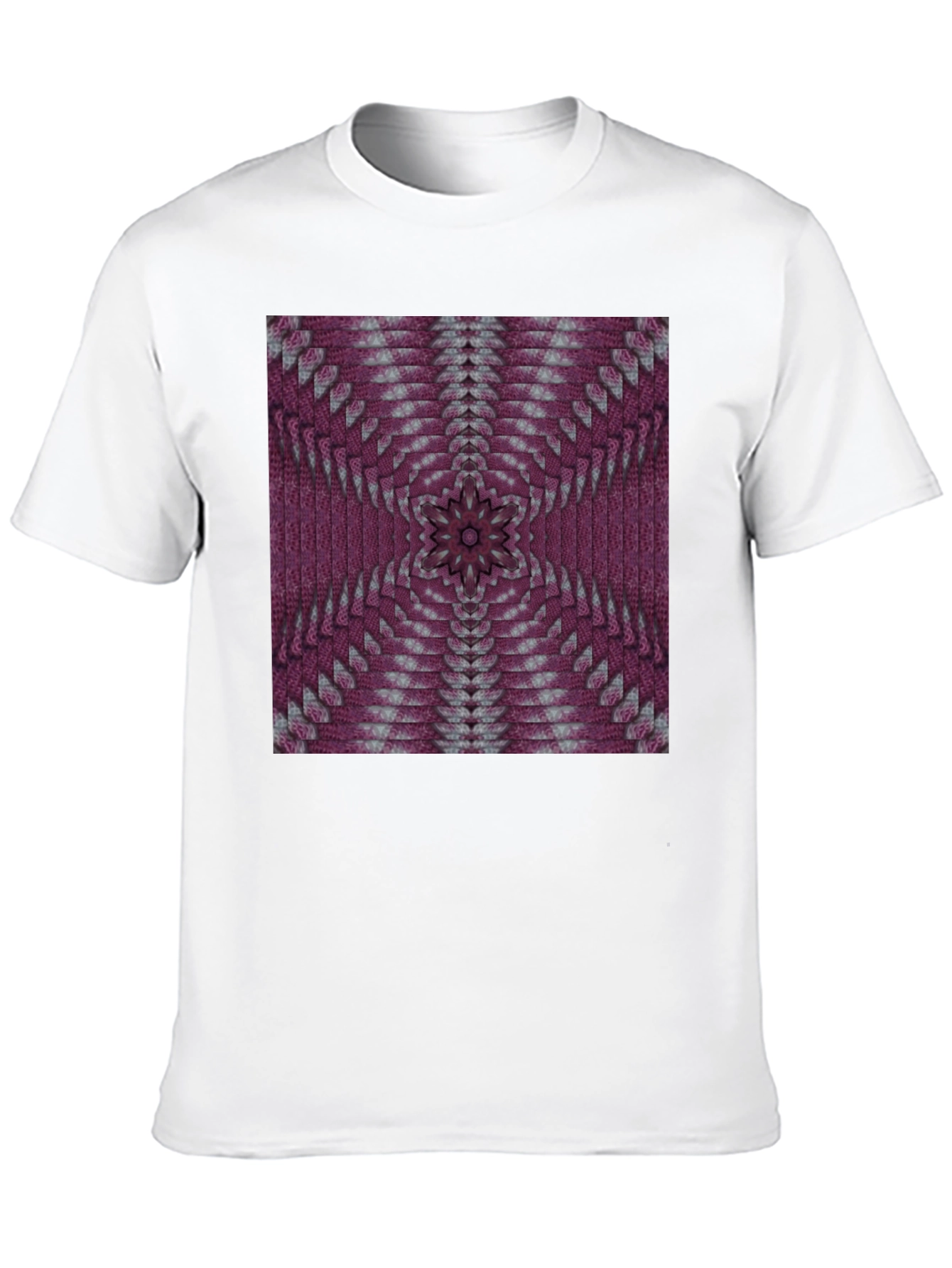 Geometric Kaleidoscope Pattern Black T-Shirt