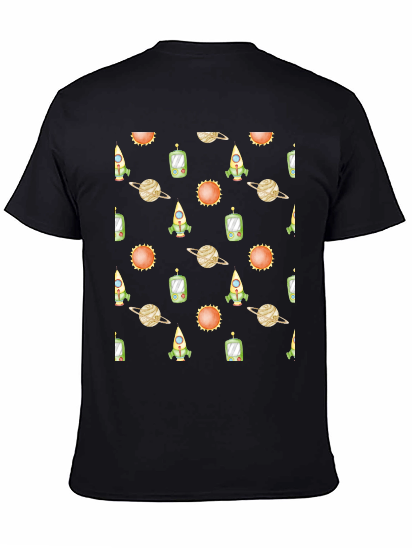 Space Pattern Black T-Shirt