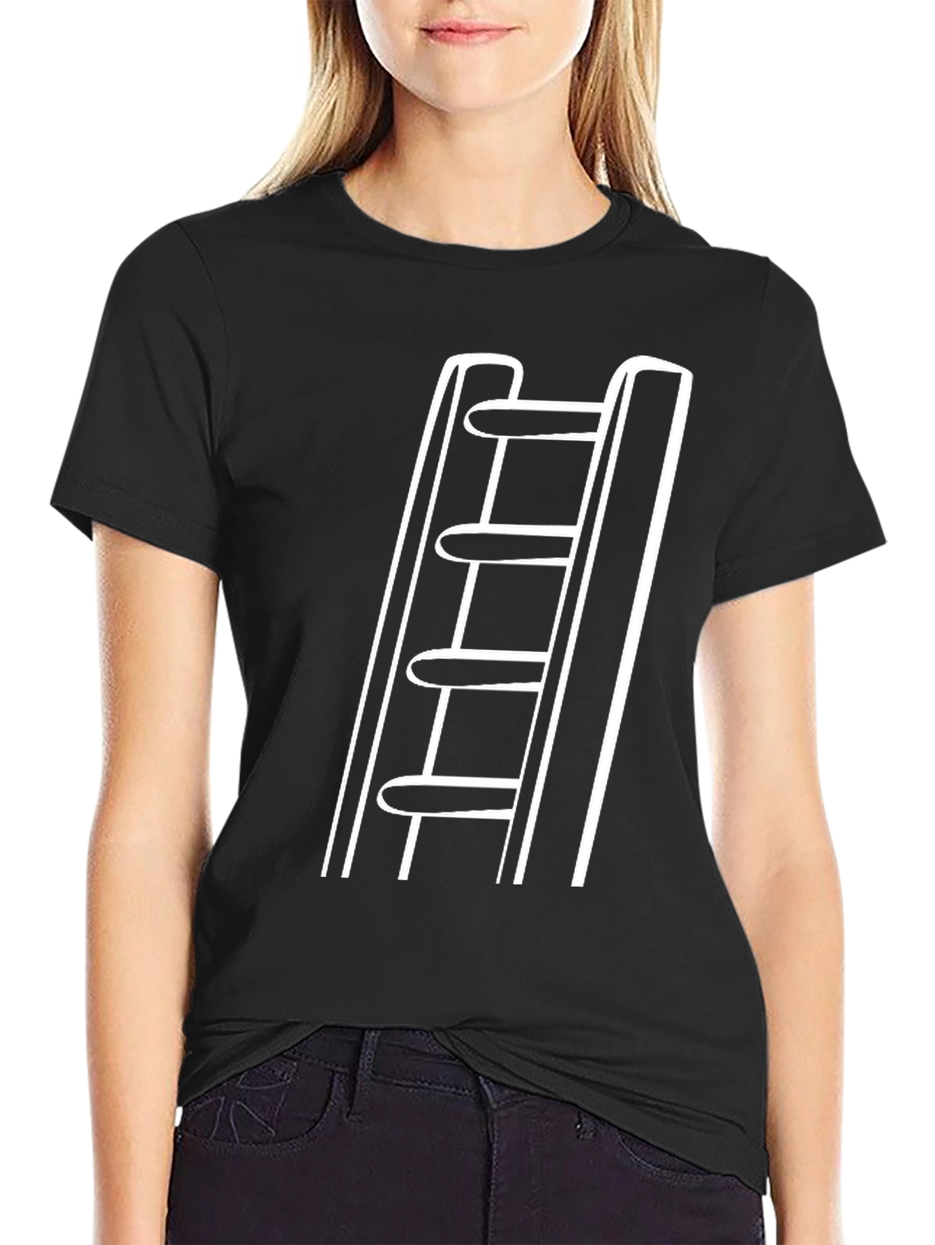 Ladder Graphic Black T-Shirt - Urban Style