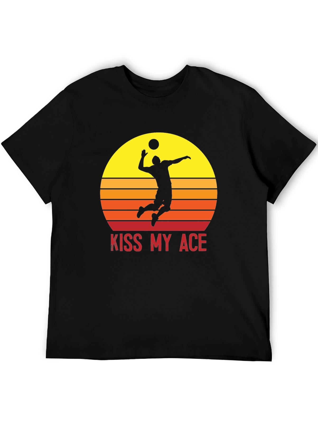 Kiss My Ace Volleyball T-Shirt Sunset Design