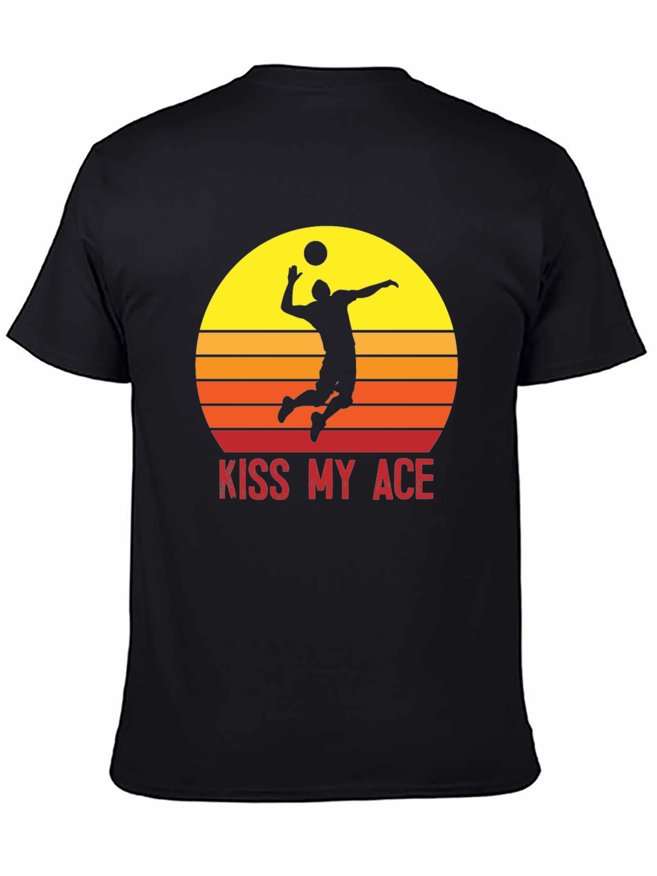 Kiss My Ace Volleyball T-Shirt Sunset Design