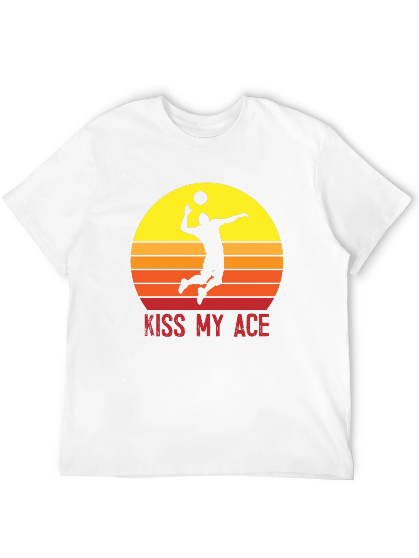 Kiss My Ace Volleyball T-Shirt Sunset Design