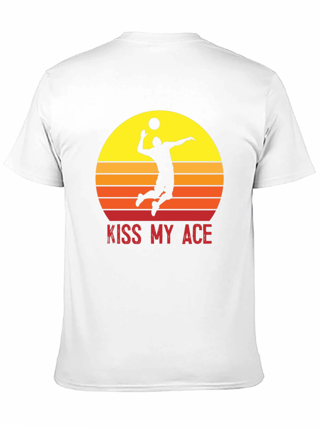 Kiss My Ace Volleyball T-Shirt Sunset Design