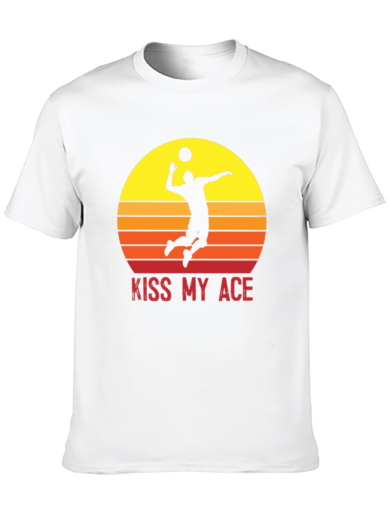 Kiss My Ace Volleyball T-Shirt Sunset Design