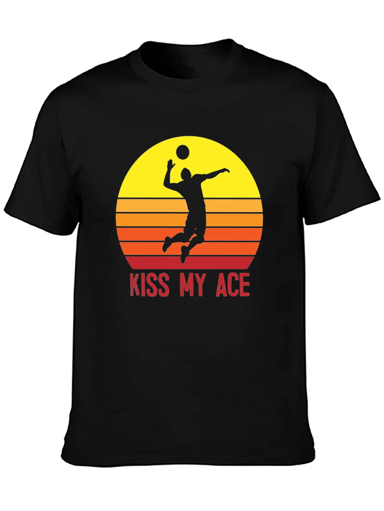 Kiss My Ace Volleyball T-Shirt Sunset Design