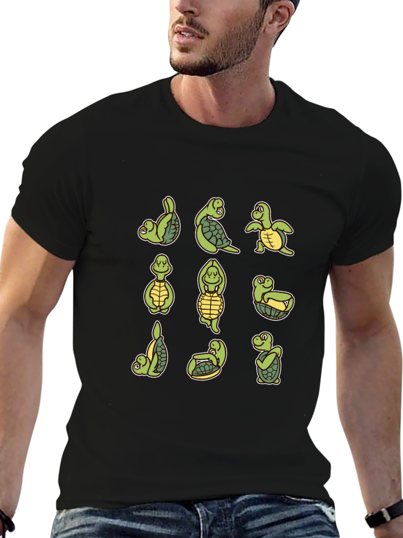 Yoga Turtle T-Shirt - Mens Black Tee