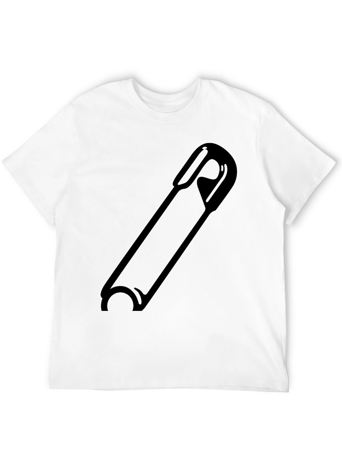 Safety Pin Graphic Black T-Shirt