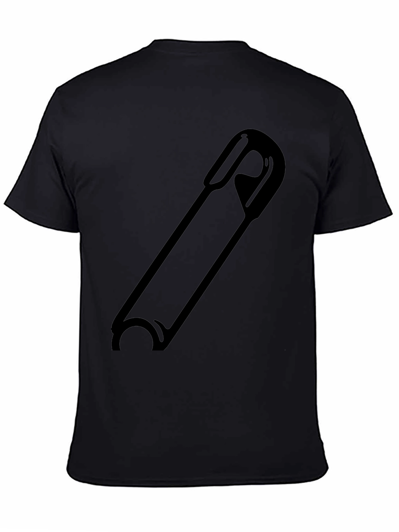Safety Pin Graphic Black T-Shirt