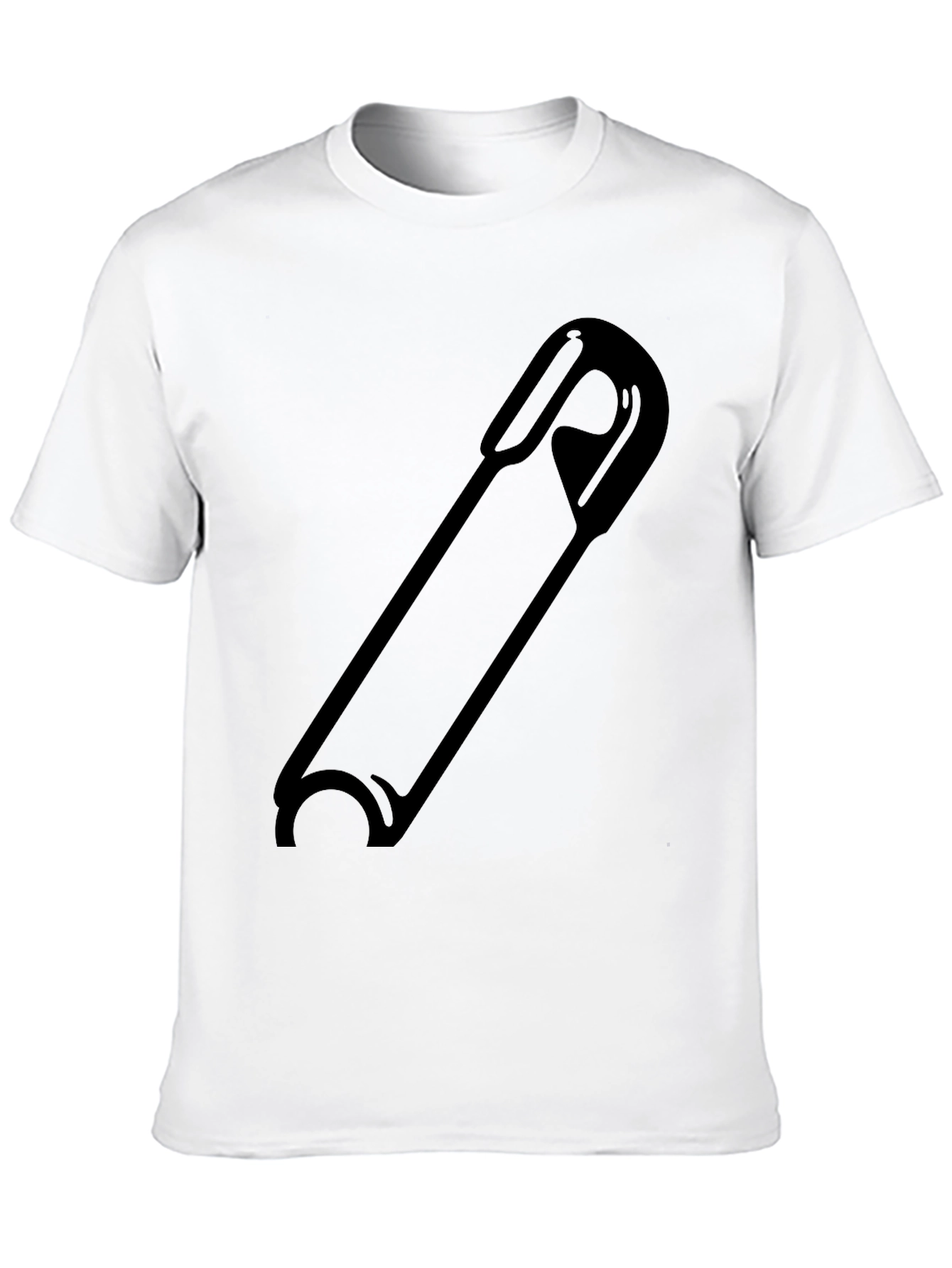 Safety Pin Graphic Black T-Shirt