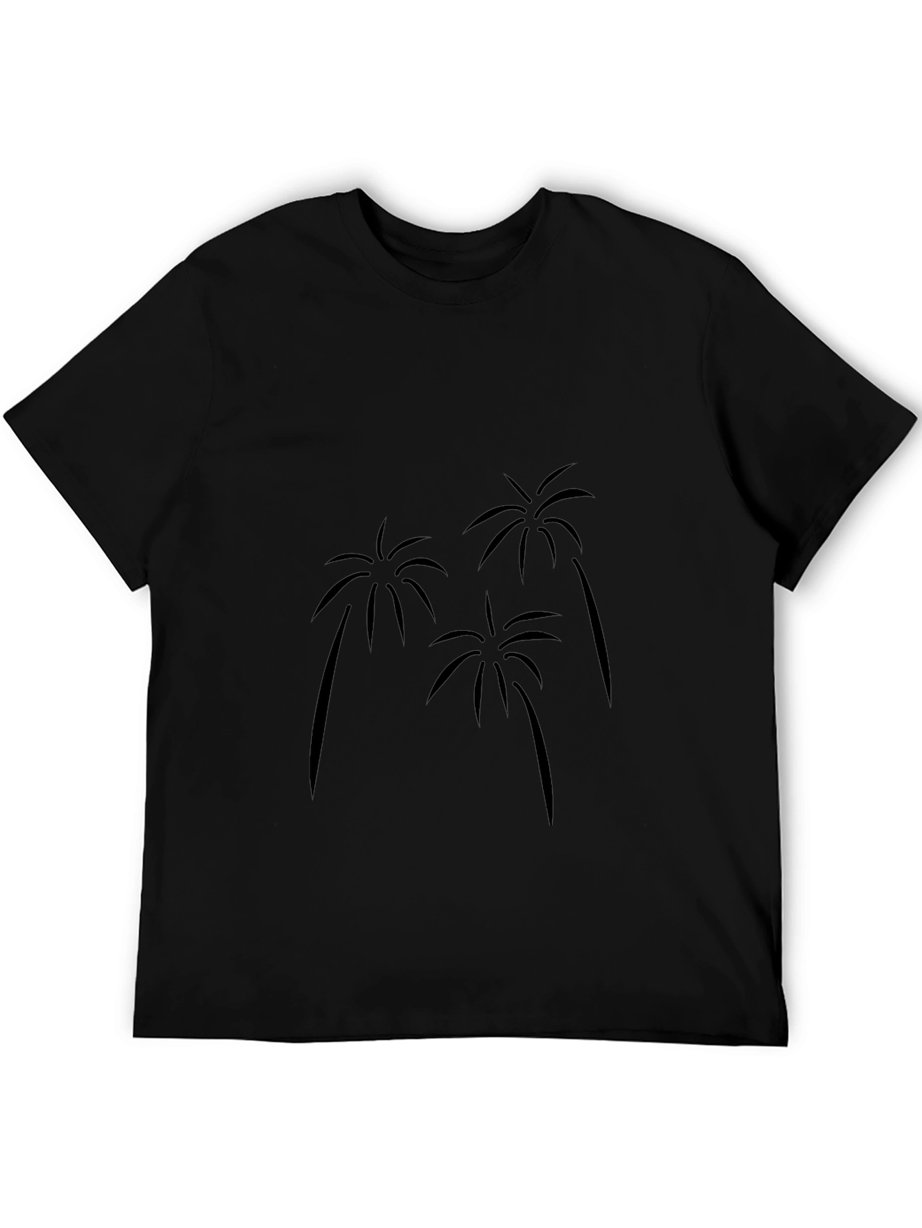 Tropical Palm Tree Graphic Black T-Shirt
