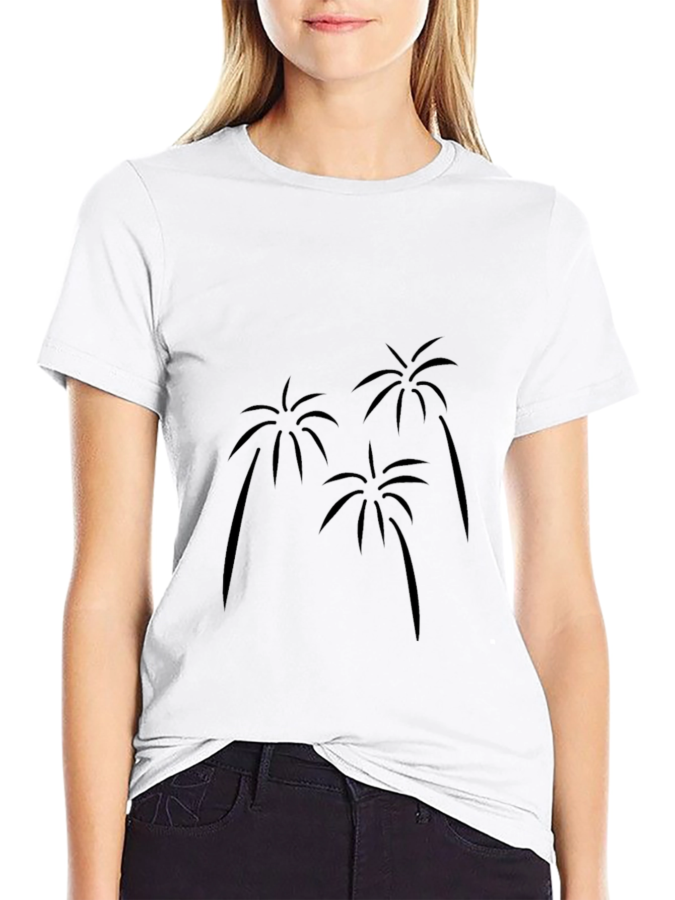 Tropical Palm Tree Graphic Black T-Shirt