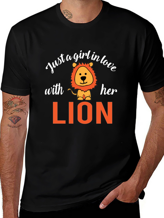 Just A Girl In Love With Her Lion Graphic T-Shirt