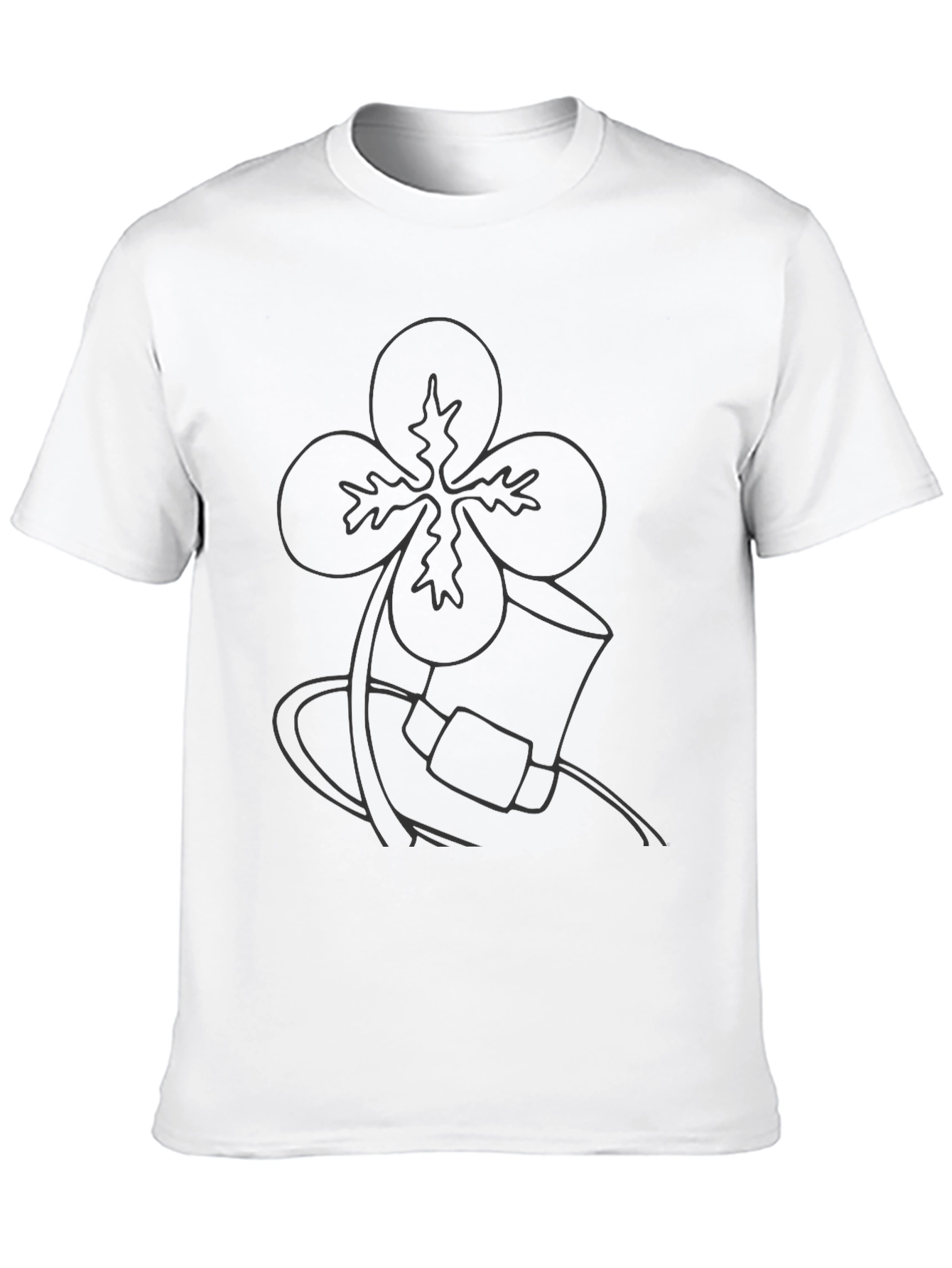 Mens Black T-Shirt with Shamrock and Hat Graphic