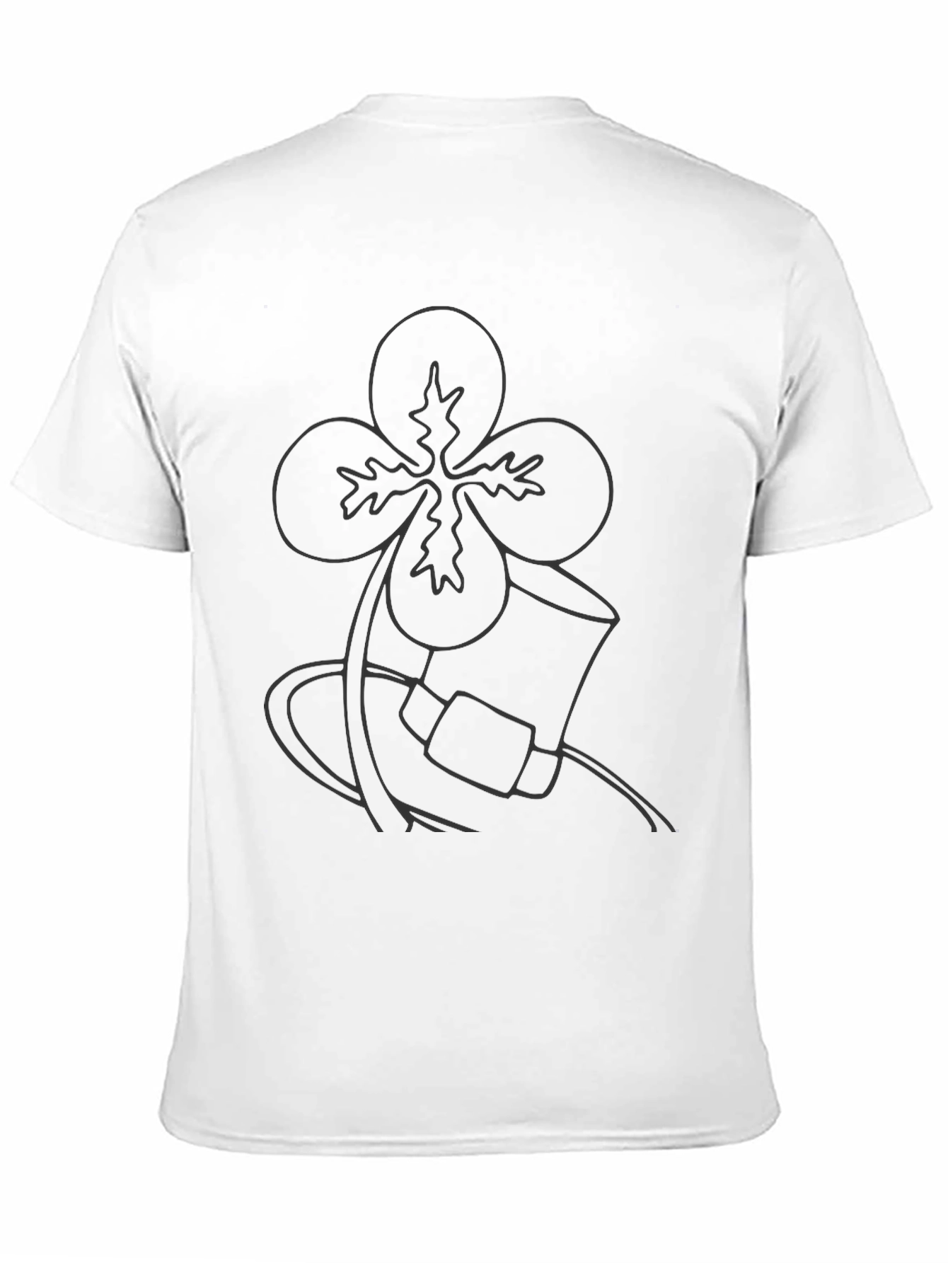 Mens Black T-Shirt with Shamrock and Hat Graphic