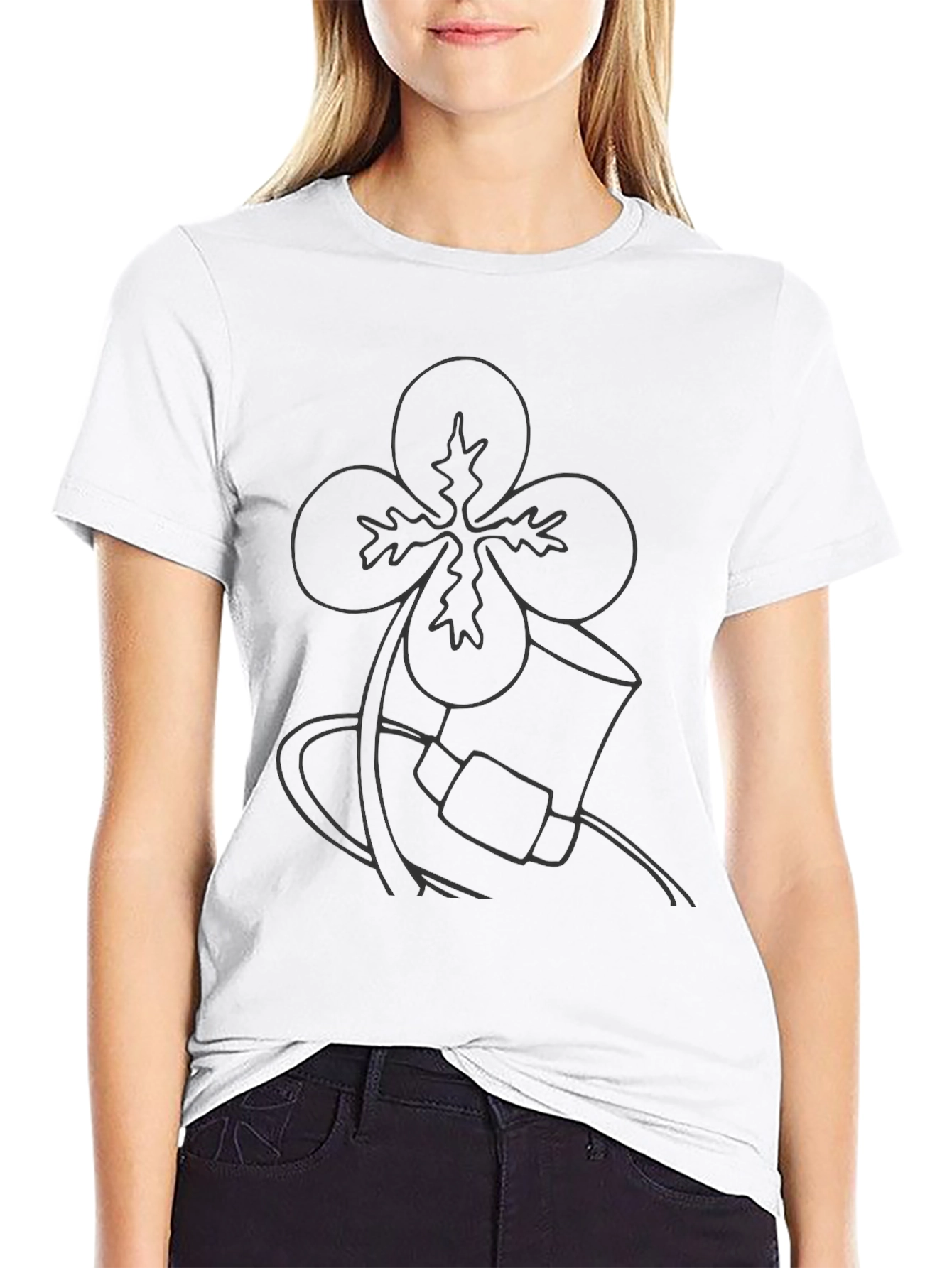 Mens Black T-Shirt with Shamrock and Hat Graphic