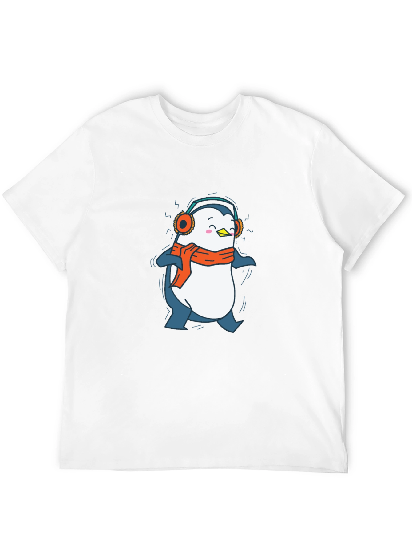 Penguin Headphones Graphic Tee - Black