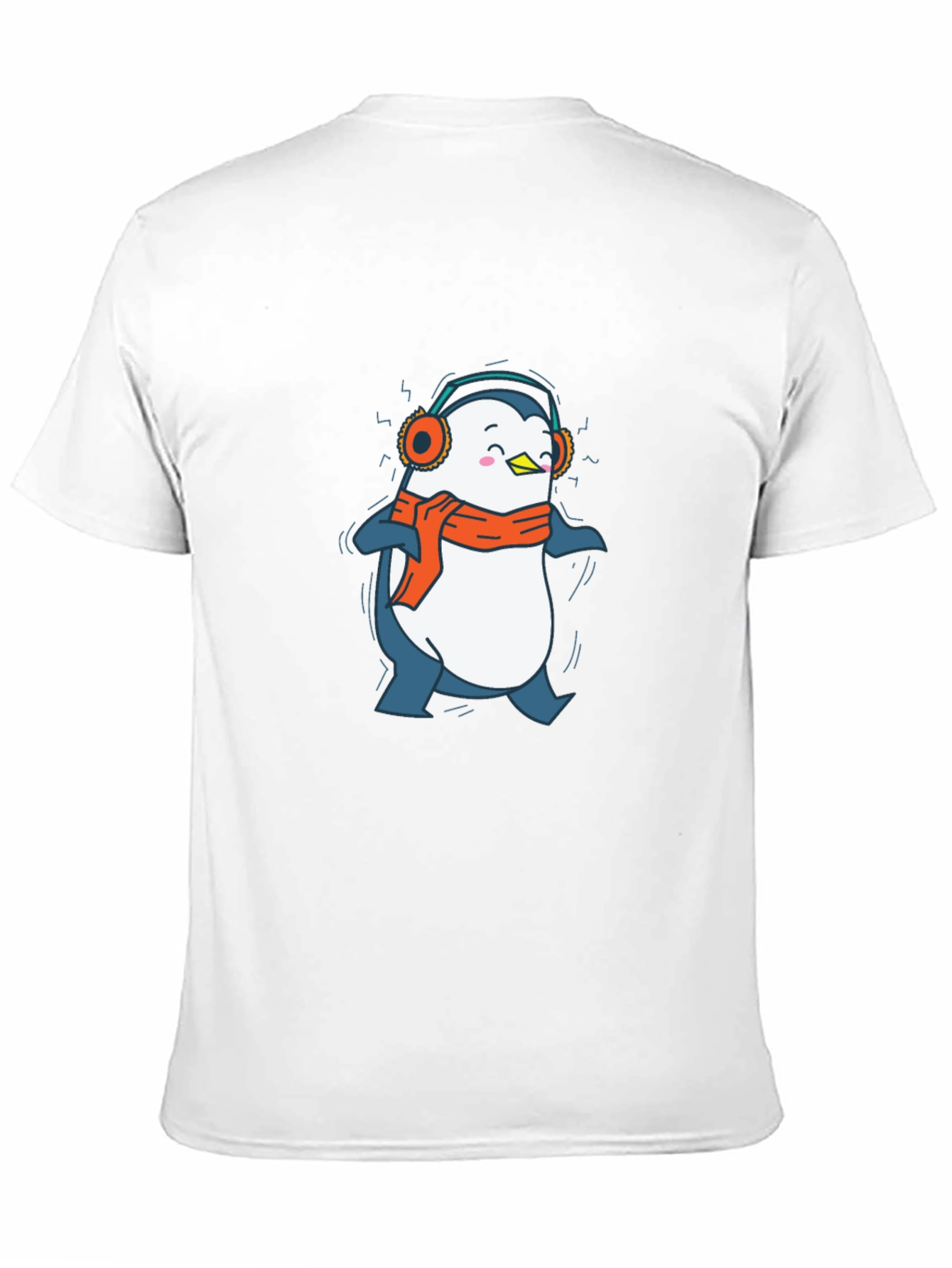 Penguin Headphones Graphic Tee - Black