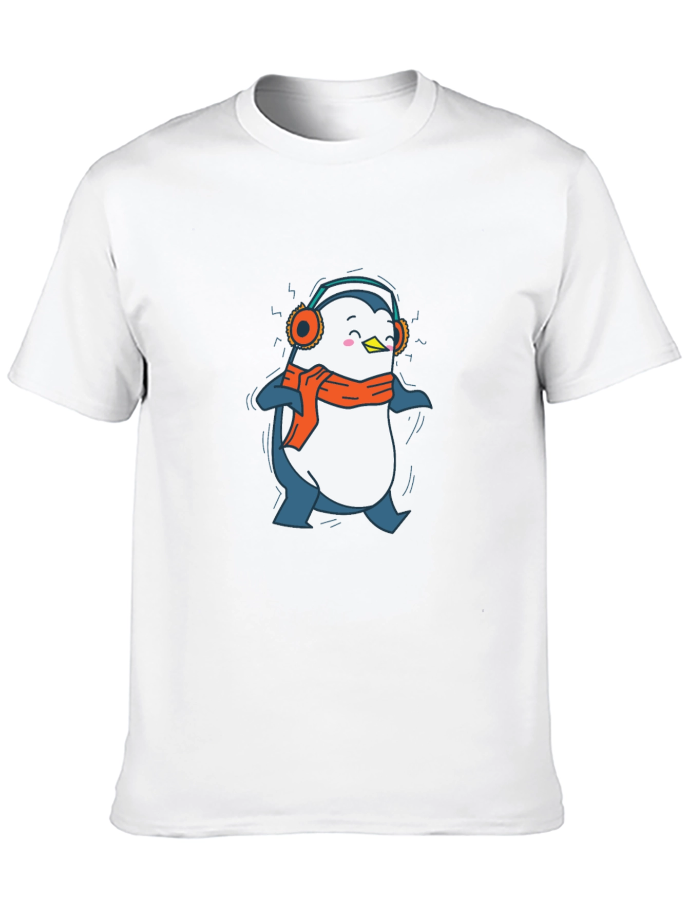 Penguin Headphones Graphic Tee - Black