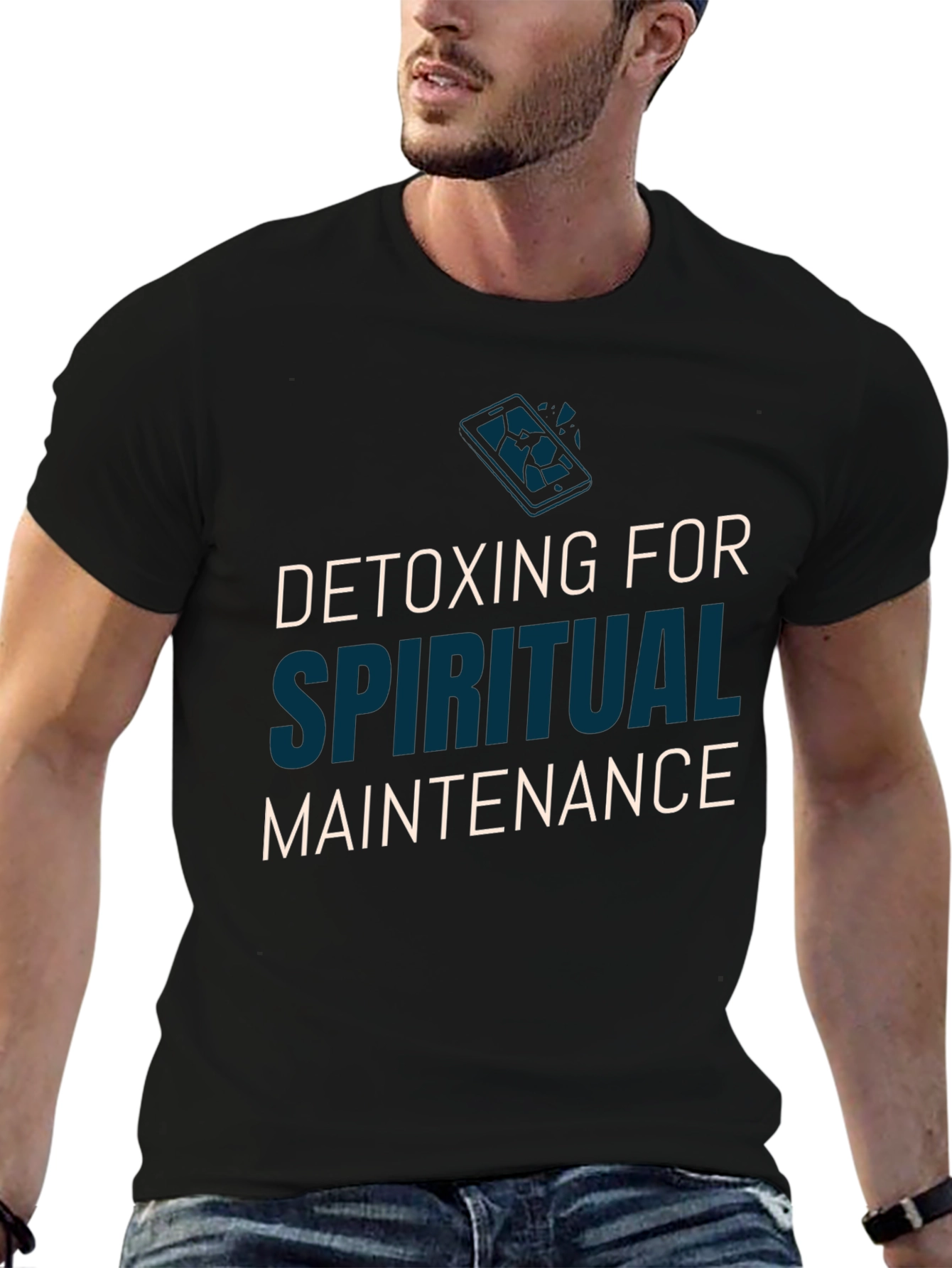 Spiritual Detox Tee - Black Relaxed Fit