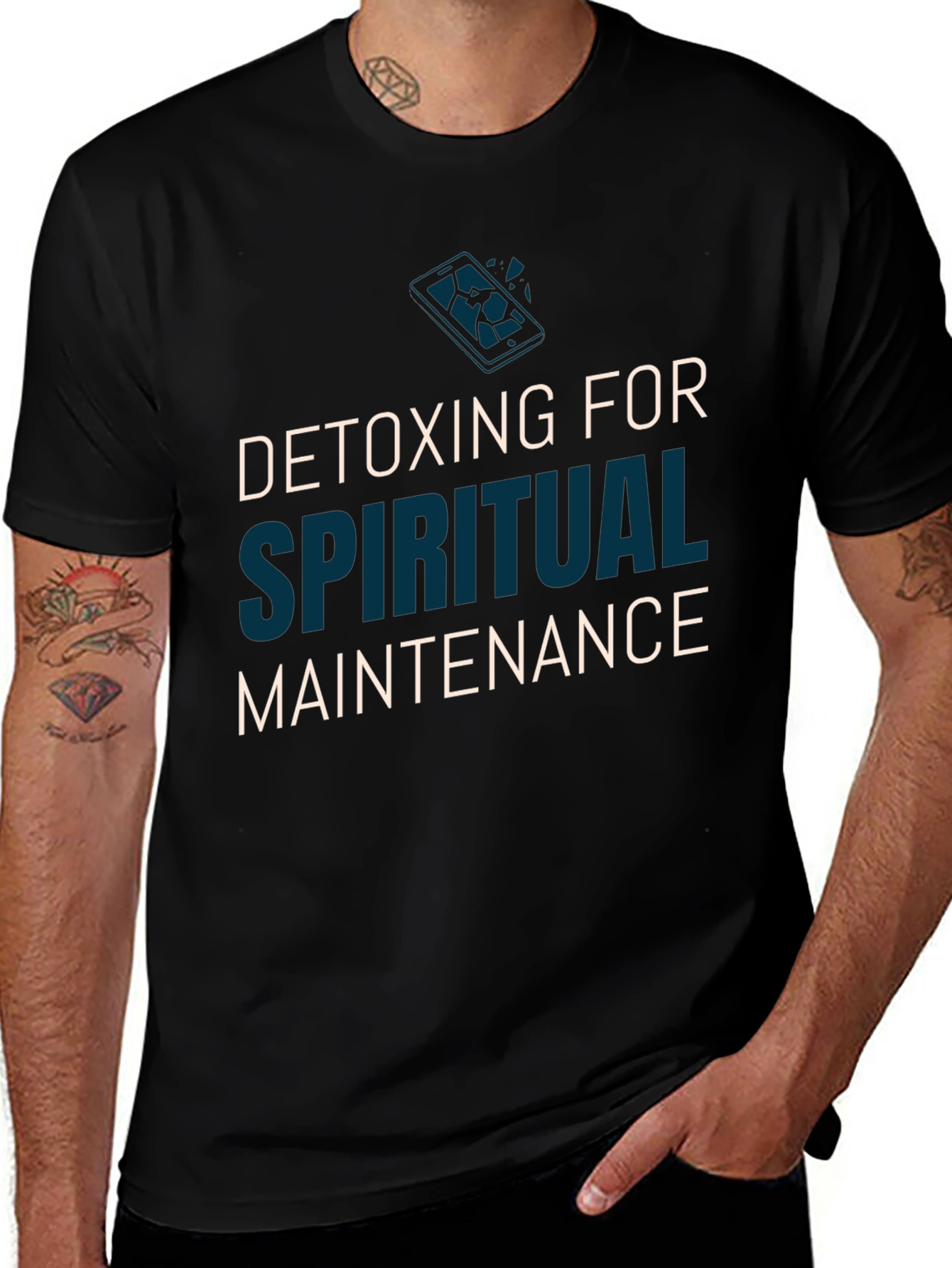 Spiritual Detox Tee - Black Relaxed Fit