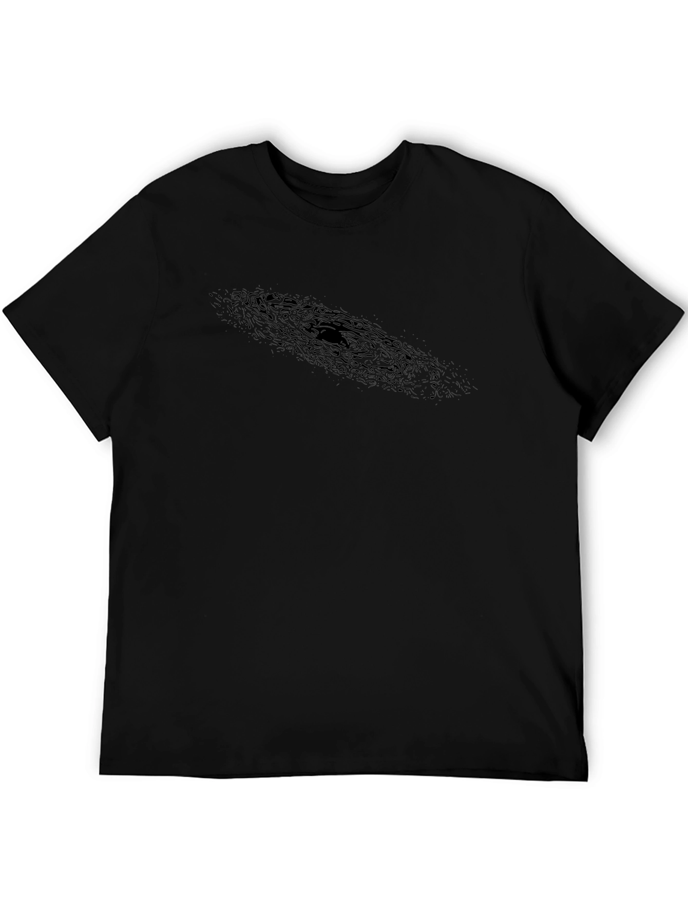 Mens Black Graphic Tee - Spiral Galaxy Design