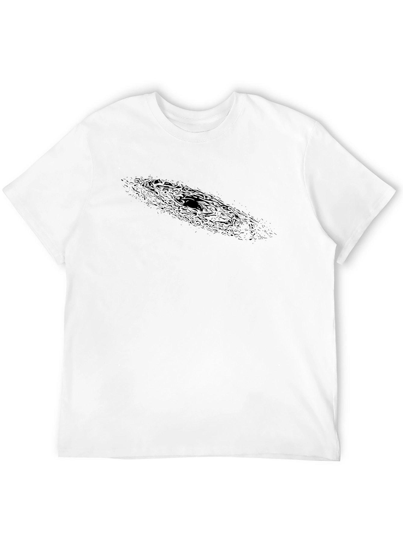 Mens Black Graphic Tee - Spiral Galaxy Design