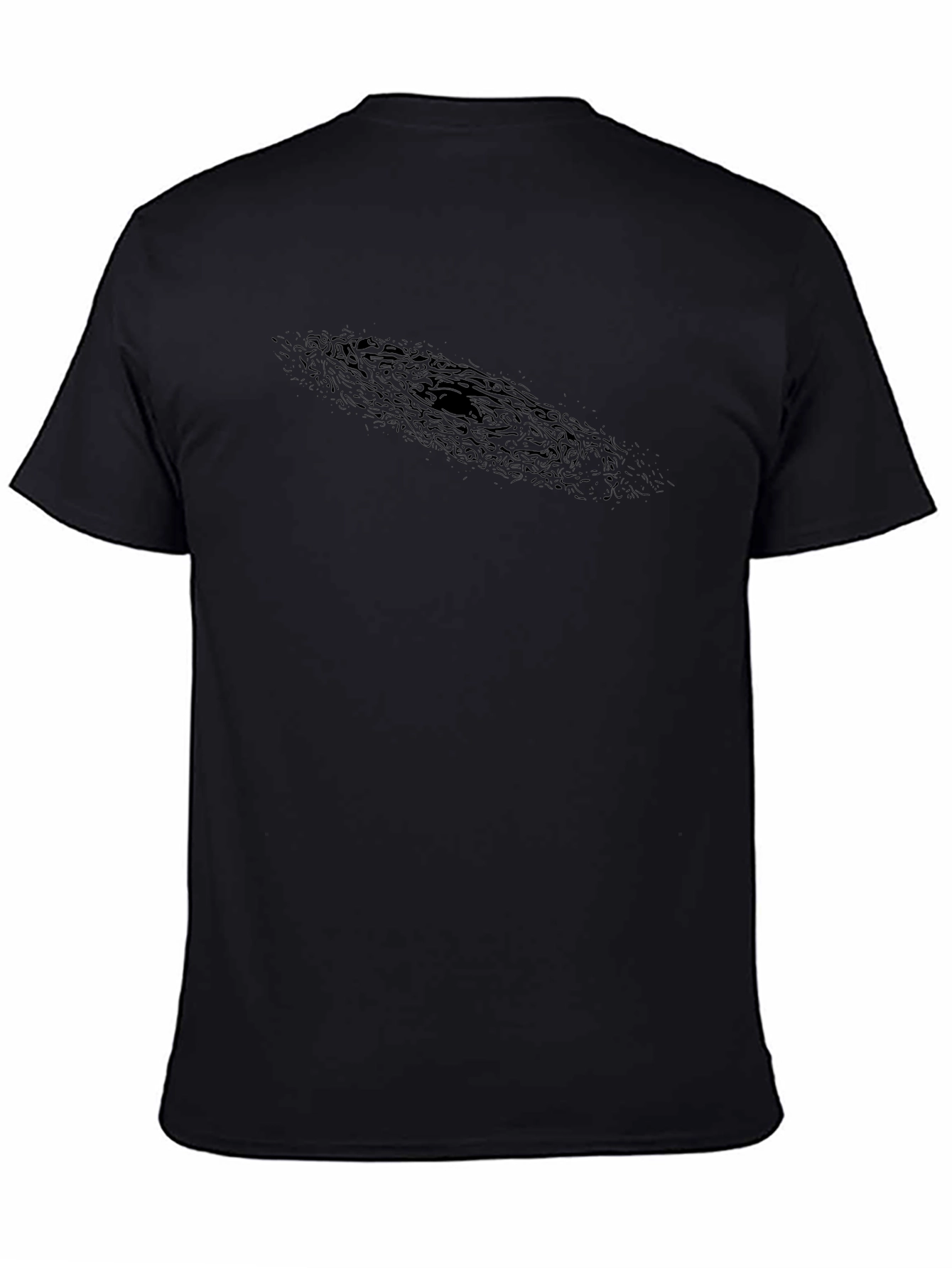 Mens Black Graphic Tee - Spiral Galaxy Design