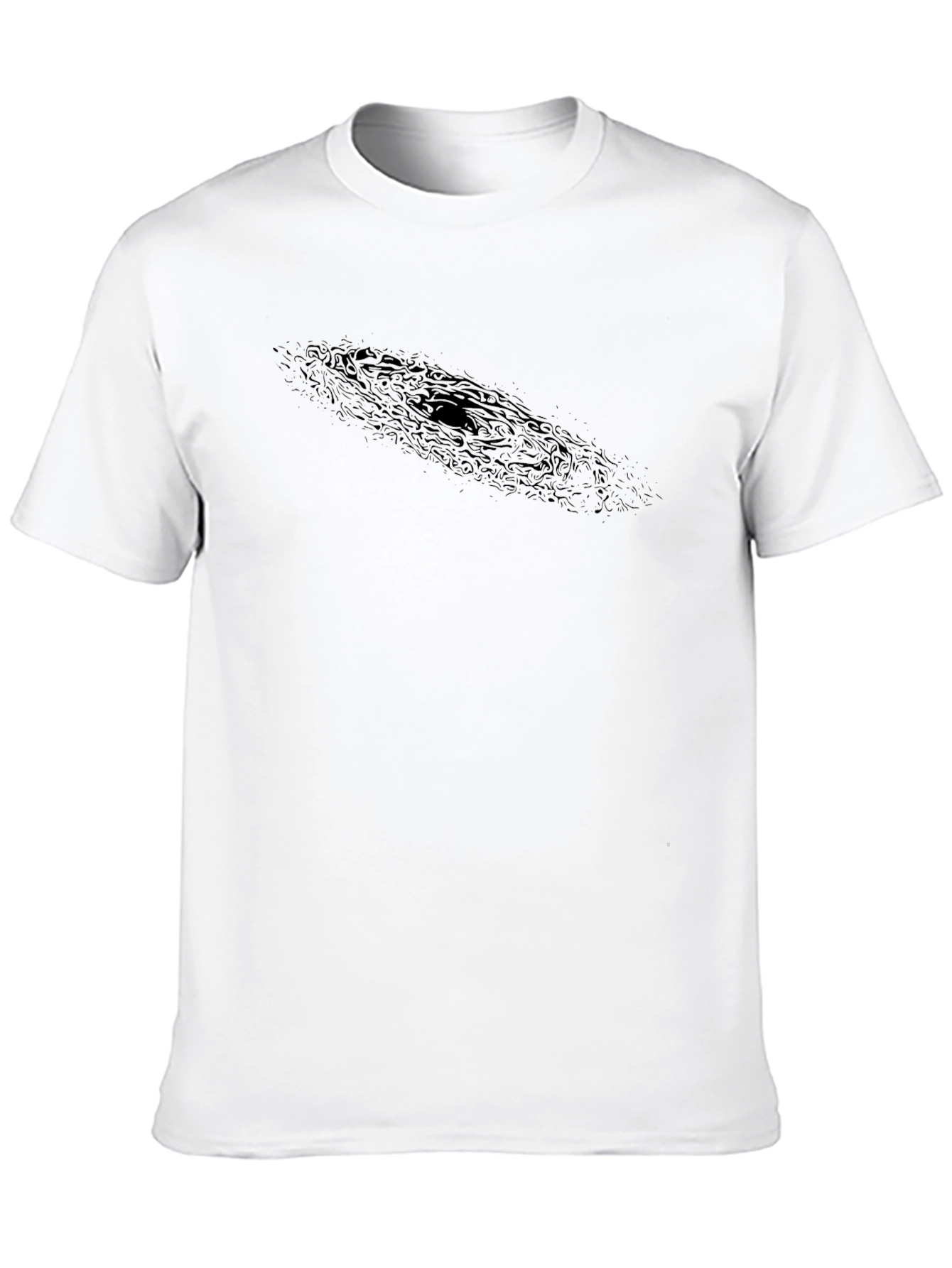 Mens Black Graphic Tee - Spiral Galaxy Design