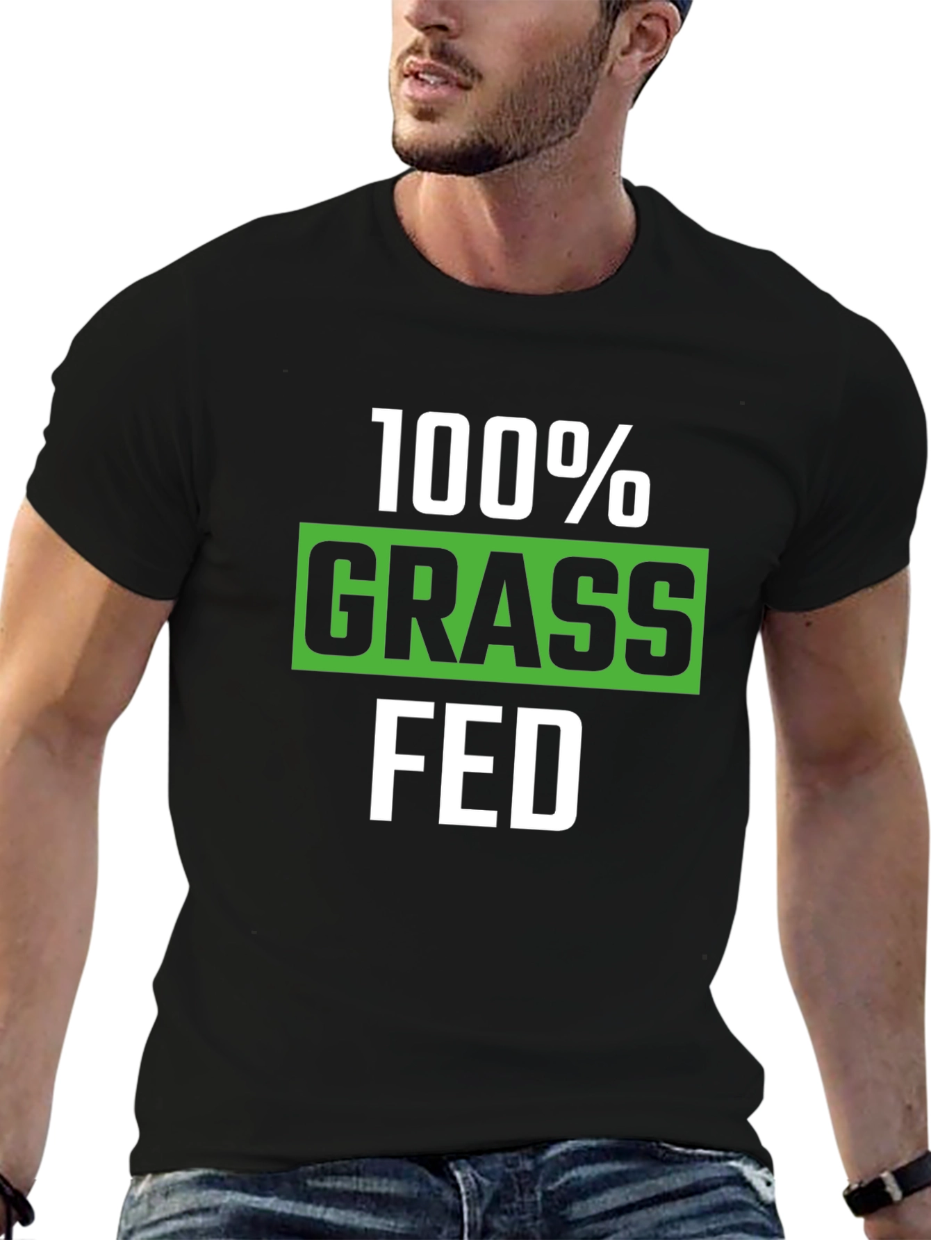 100% Grass Fed Graphic Tee - Black