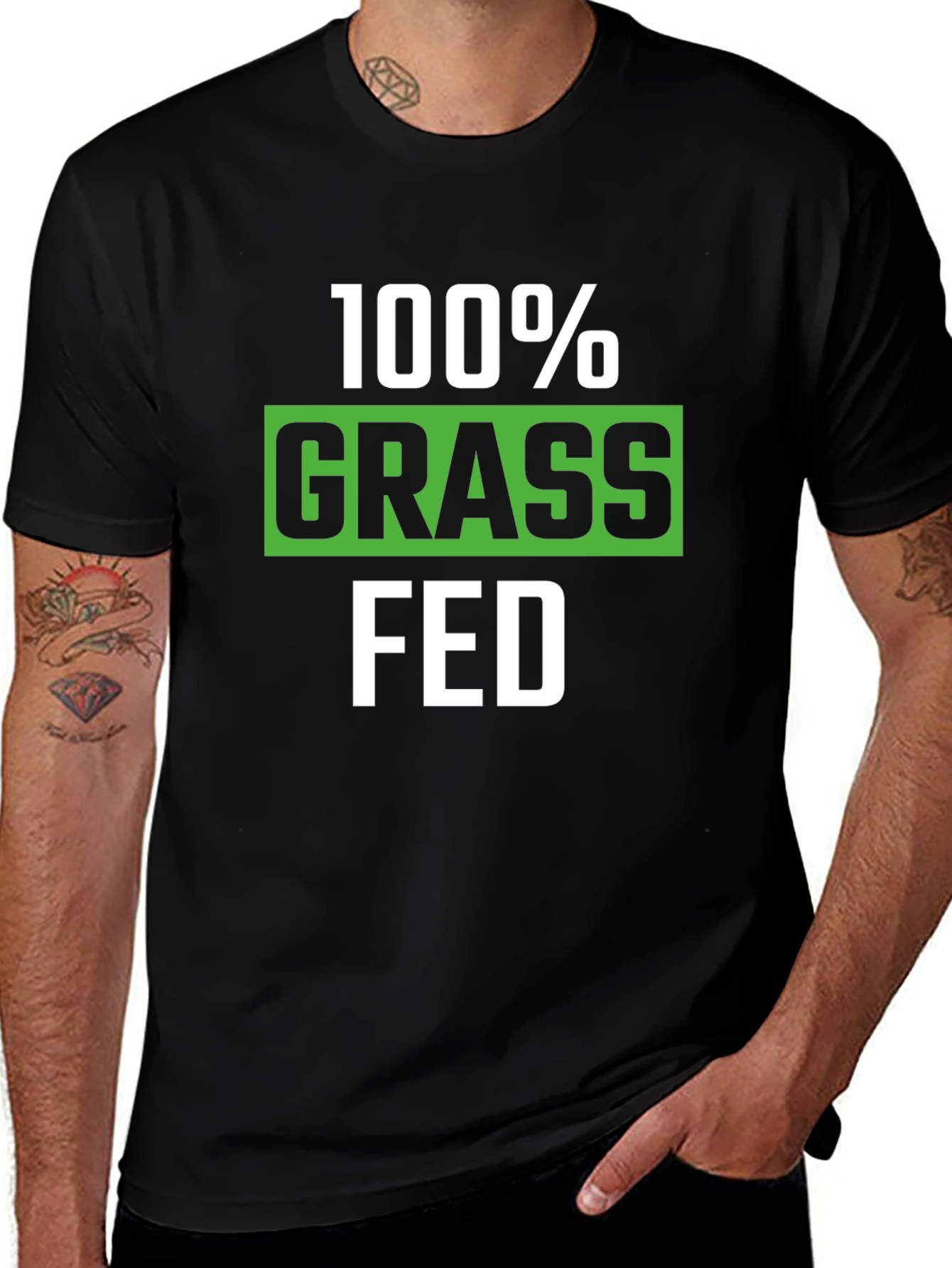 100% Grass Fed Graphic Tee - Black