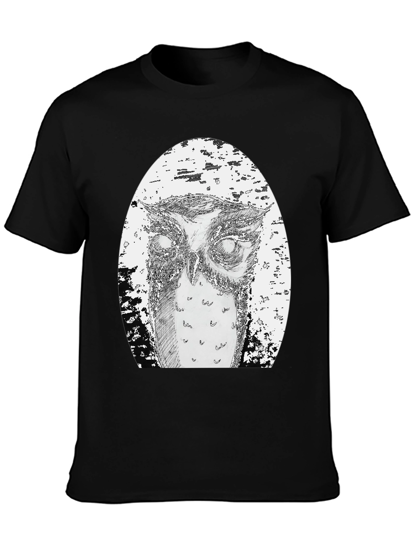 Owl Graphic Tee - Unique Hand Drawn Design