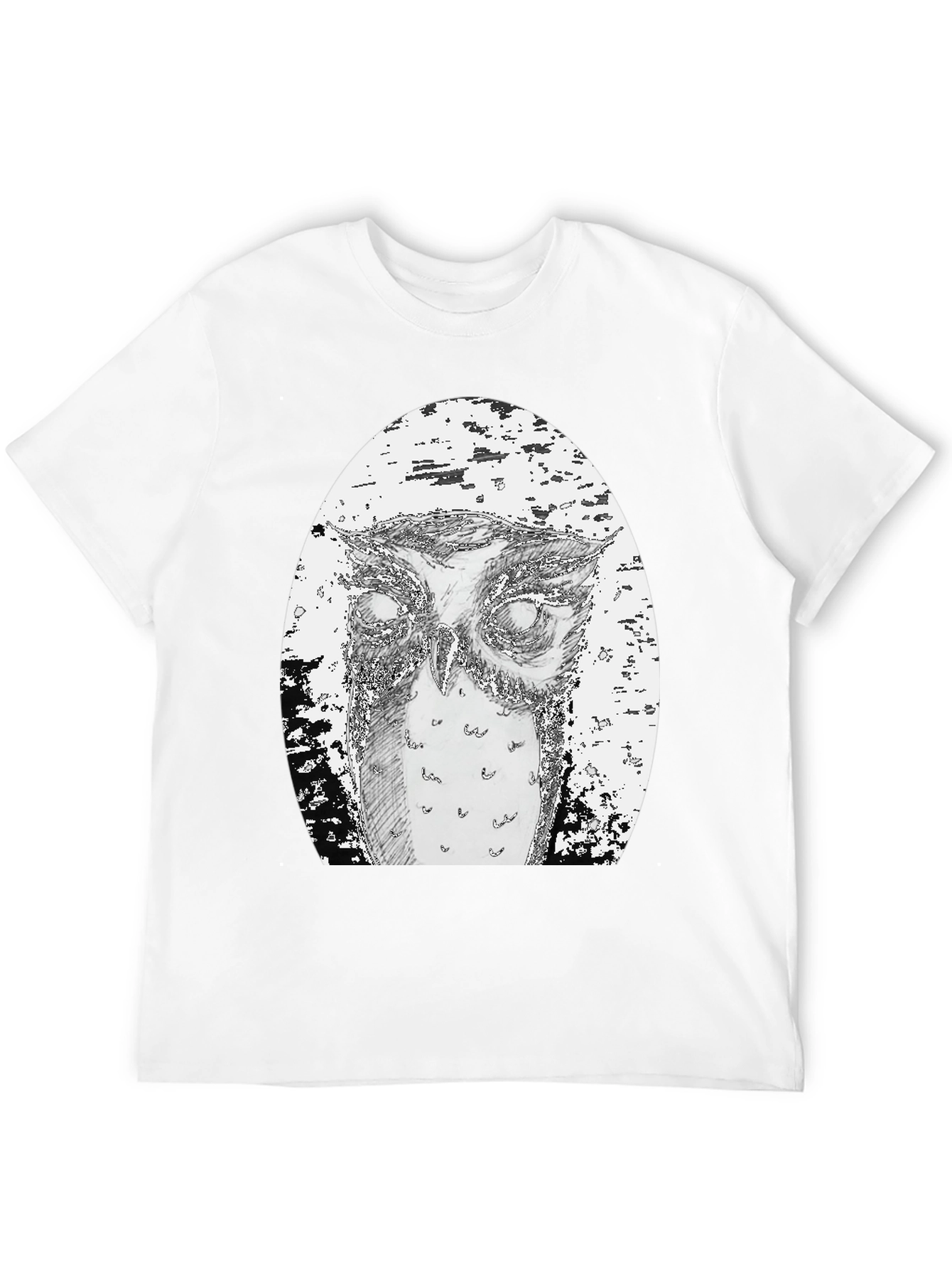 Owl Graphic Tee - Unique Hand Drawn Design