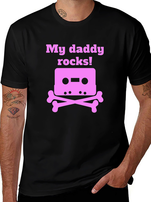 My Daddy Rocks! Cassette Skull T-Shirt
