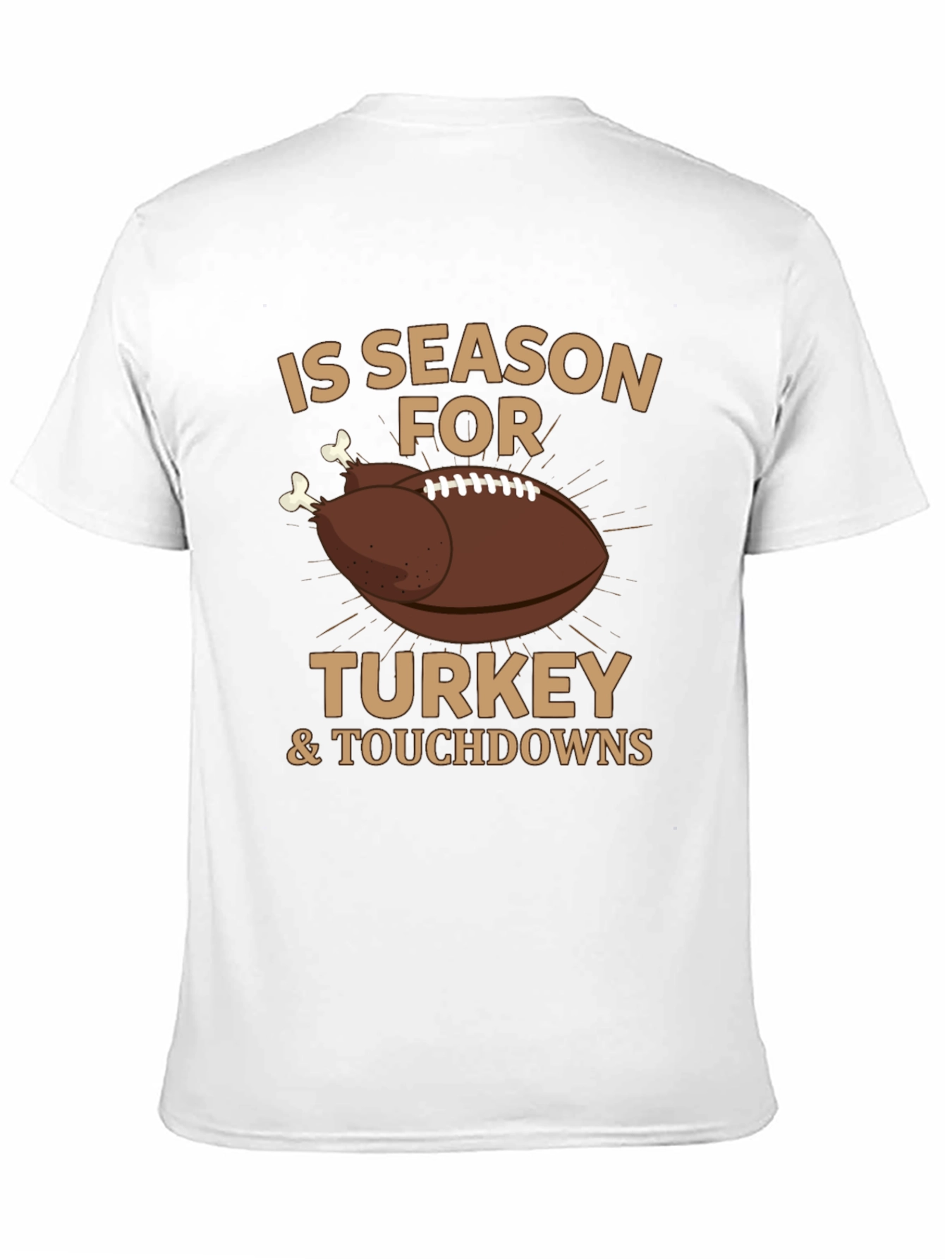 Thanksgiving Football T-Shirt - Turkey & Touchdowns