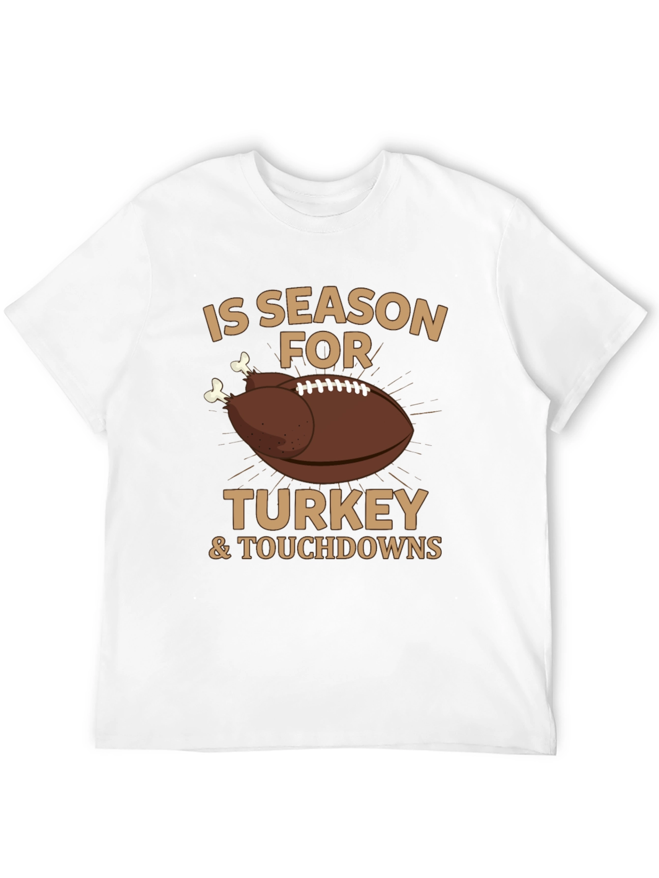 Thanksgiving Football T-Shirt - Turkey & Touchdowns
