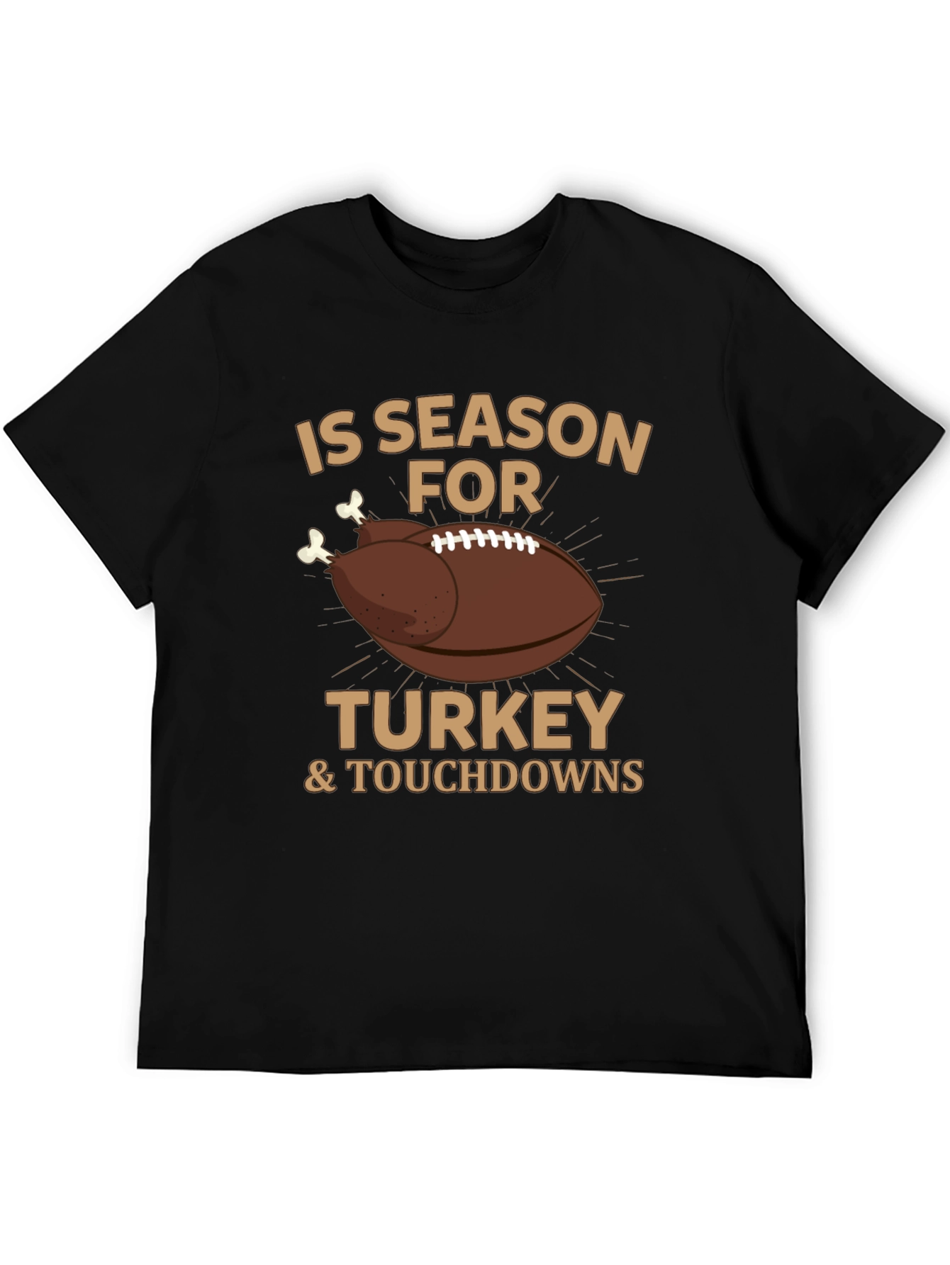Thanksgiving Football T-Shirt - Turkey & Touchdowns
