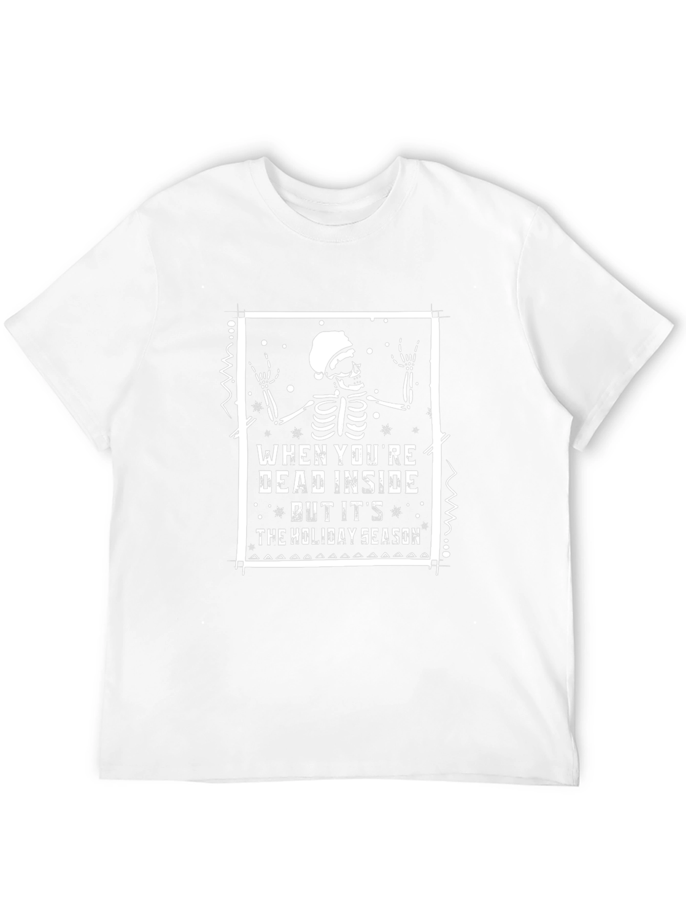 Holiday Skeleton Graphic T-Shirt - Unisex Black Tee