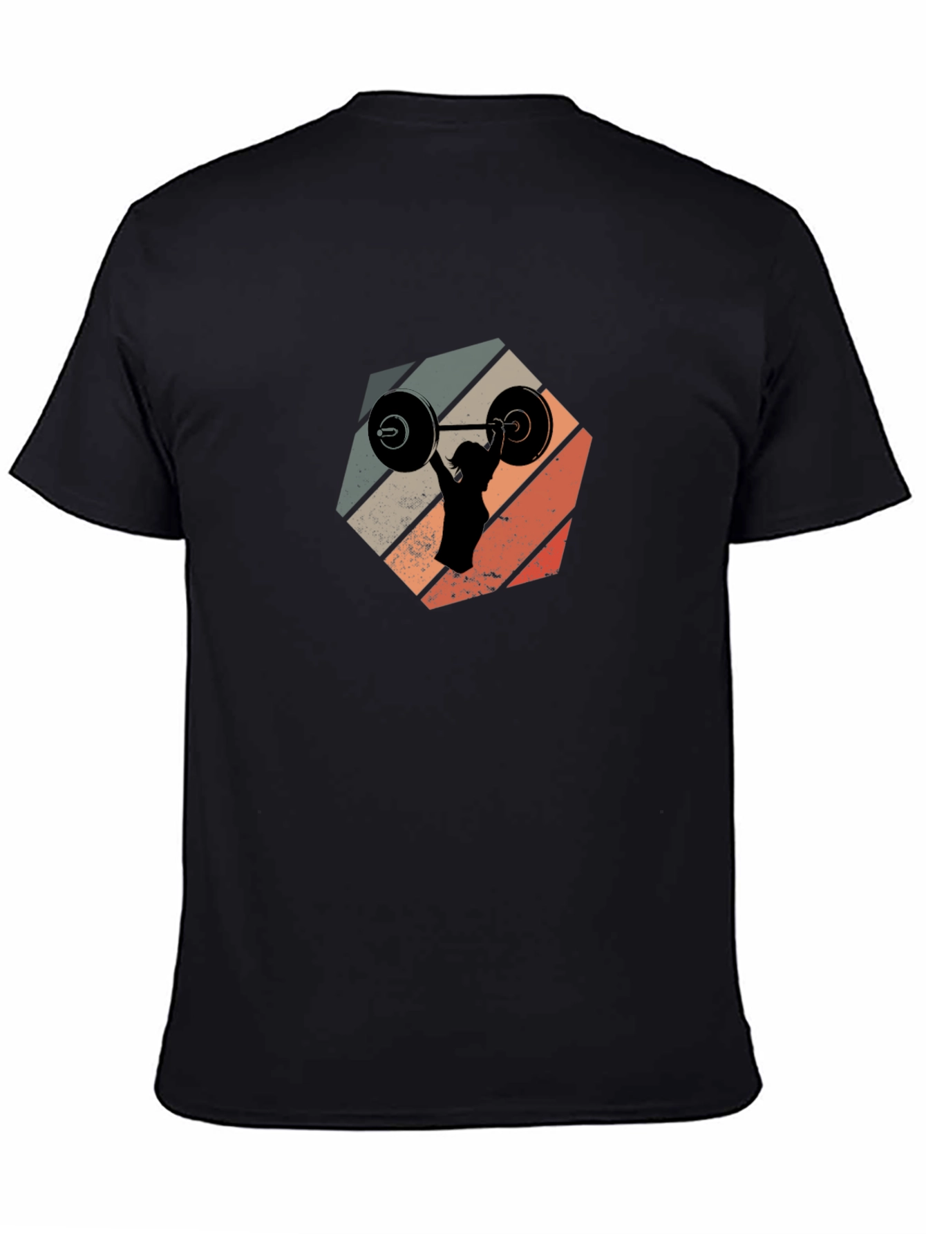 Weightlifting Silhouette Graphic Tee - Black