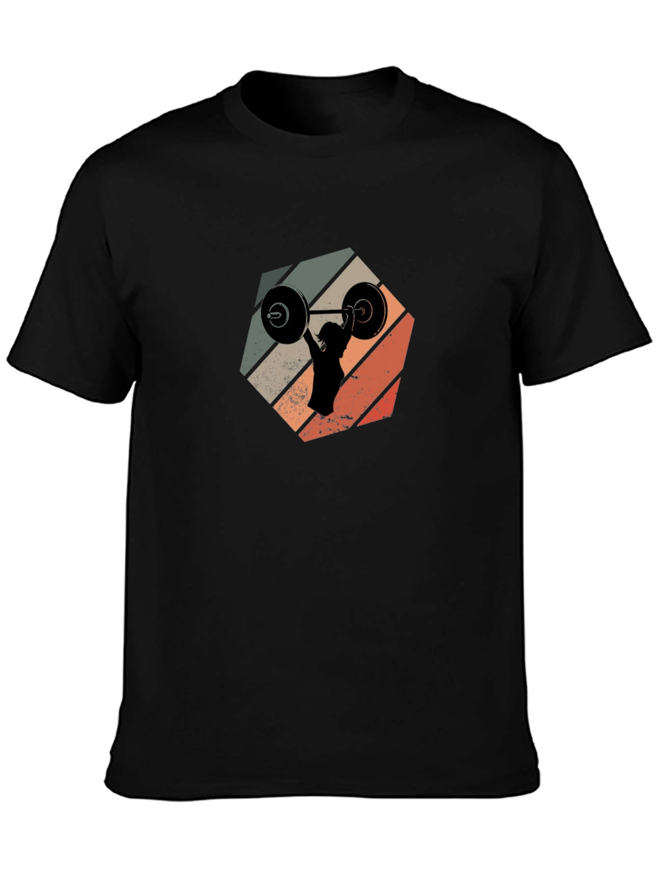 Weightlifting Silhouette Graphic Tee - Black