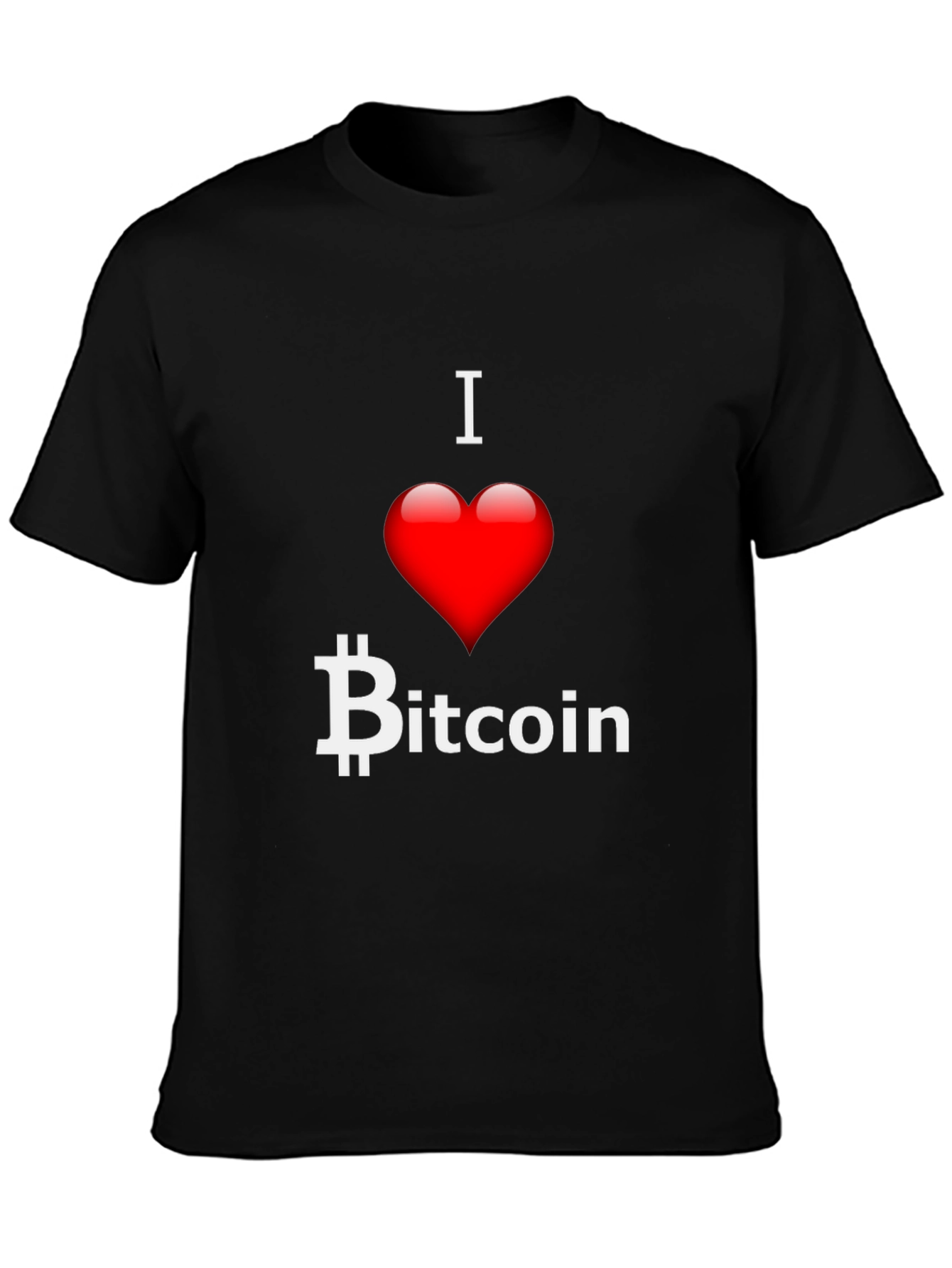 I Heart Bitcoin Black T-Shirt Crypto Currency Tee