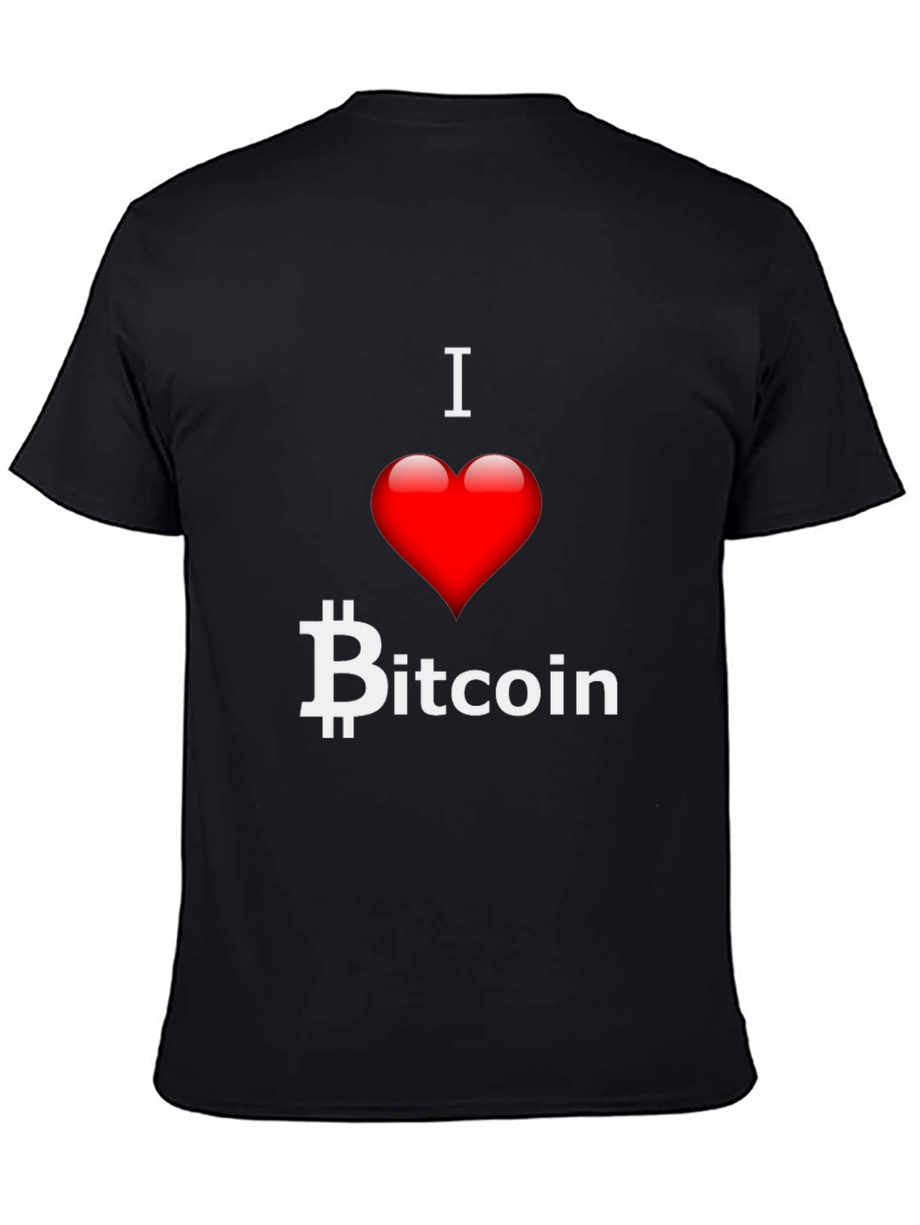 I Heart Bitcoin Black T-Shirt Crypto Currency Tee