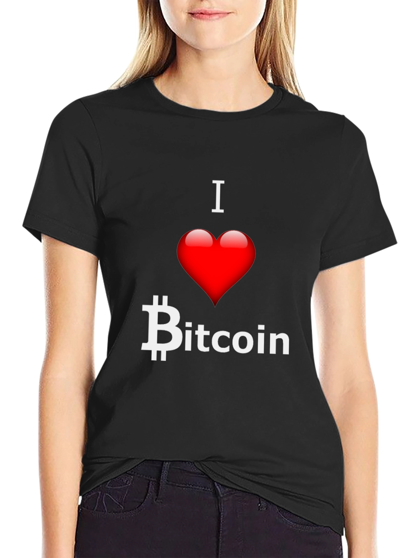 I Heart Bitcoin Black T-Shirt Crypto Currency Tee