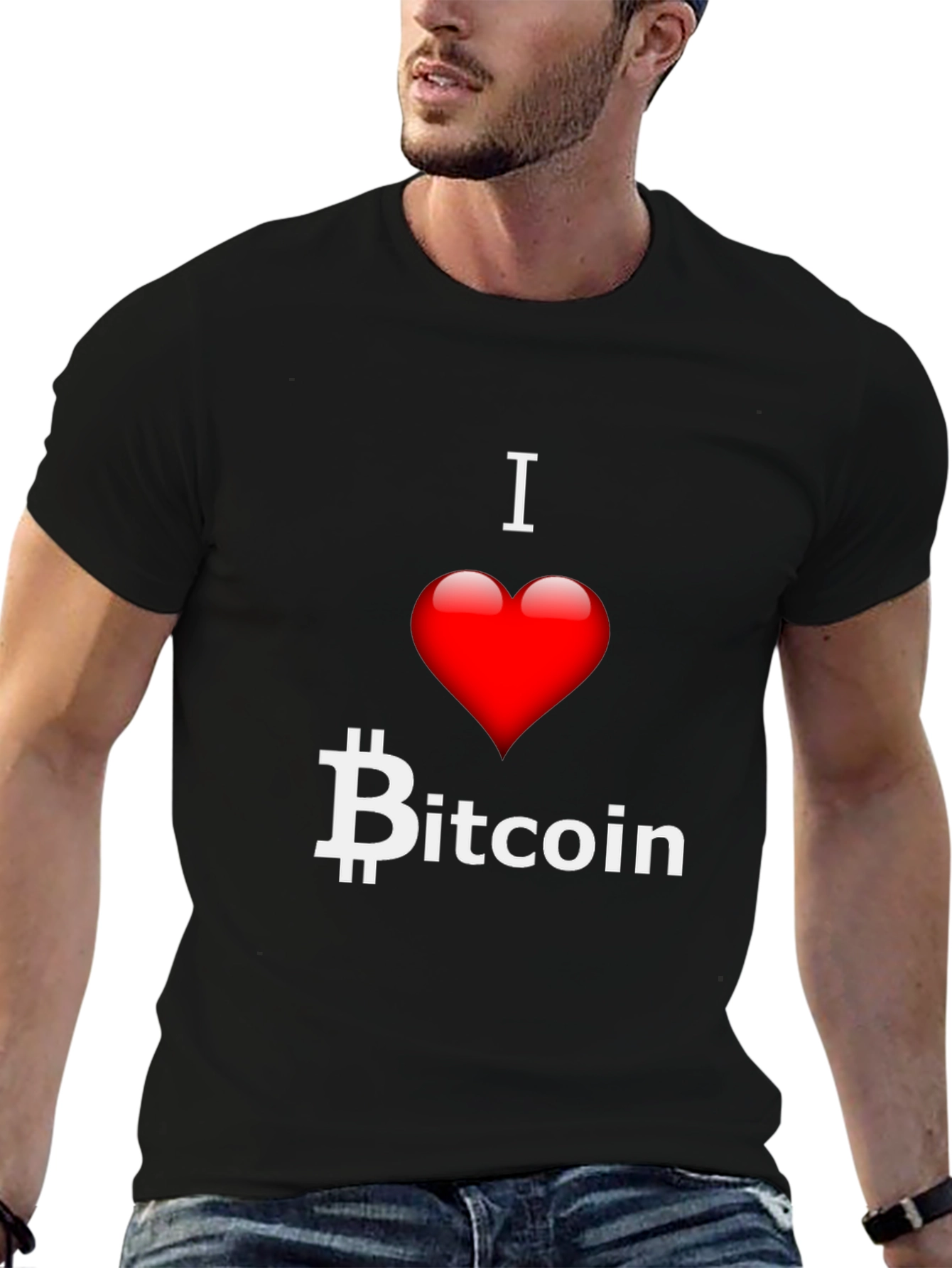 I Heart Bitcoin Black T-Shirt Crypto Currency Tee