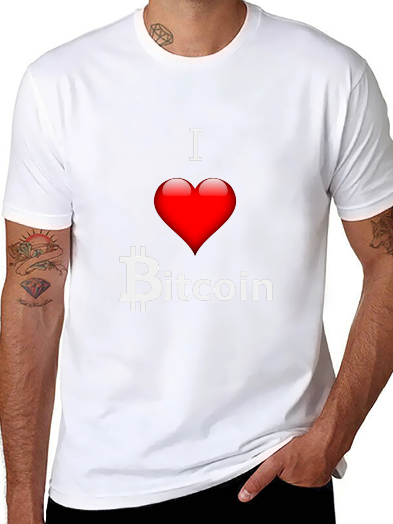 I Heart Bitcoin Black T-Shirt Crypto Currency Tee