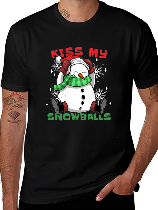 Kiss My Snowballs T-Shirt - Winter Holiday Humor Tee