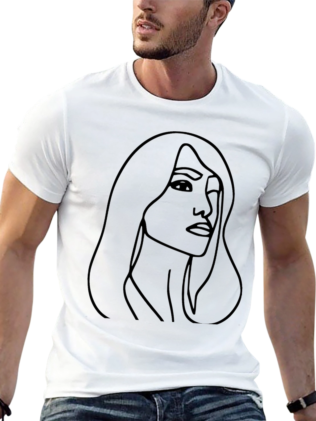 Minimalist Woman Line Art T-Shirt