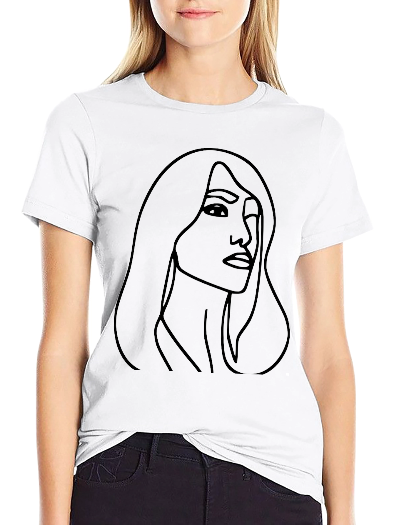 Minimalist Woman Line Art T-Shirt