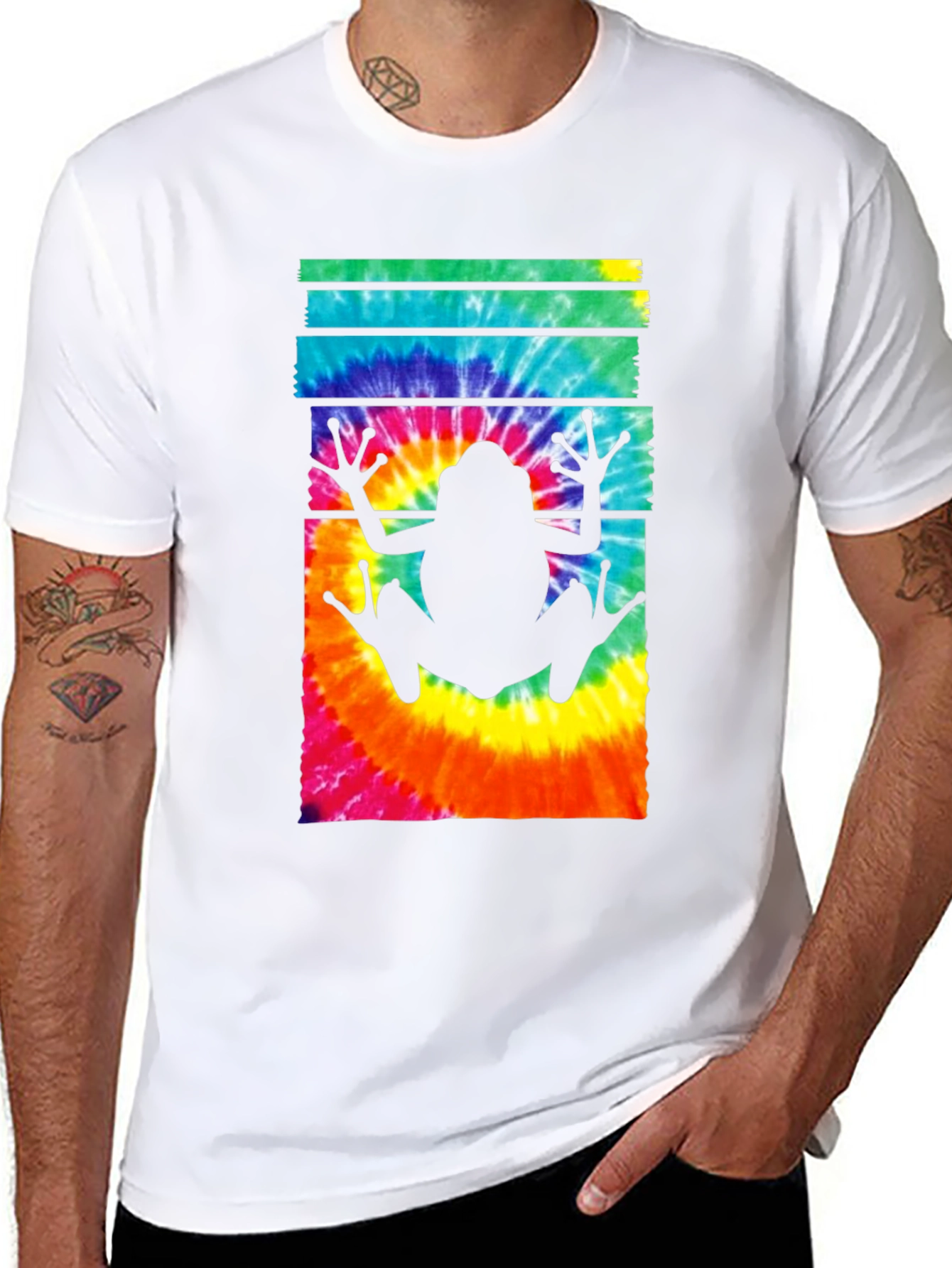 Tie Dye Frog Graphic Tee - Trendy Casual Style