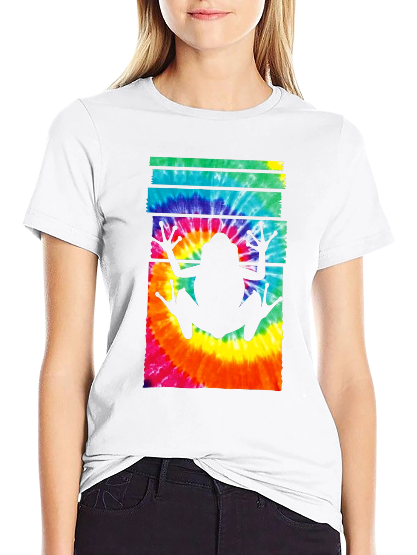 Tie Dye Frog Graphic Tee - Trendy Casual Style